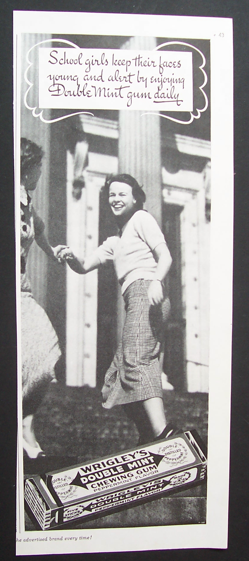 1935 Wrigley Double Mint Chewing Gum w/Girl Shaking