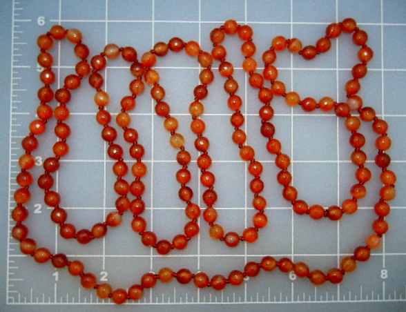 Carnelian Faceted Bead Necklace 58 Inches