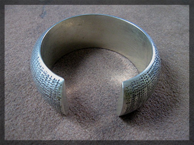 Bracelet Silver Wide Weave Cuff