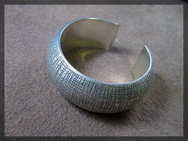 Bracelet Silver Wide Weave Cuff