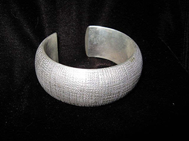 Bracelet Silver Wide Weave Cuff