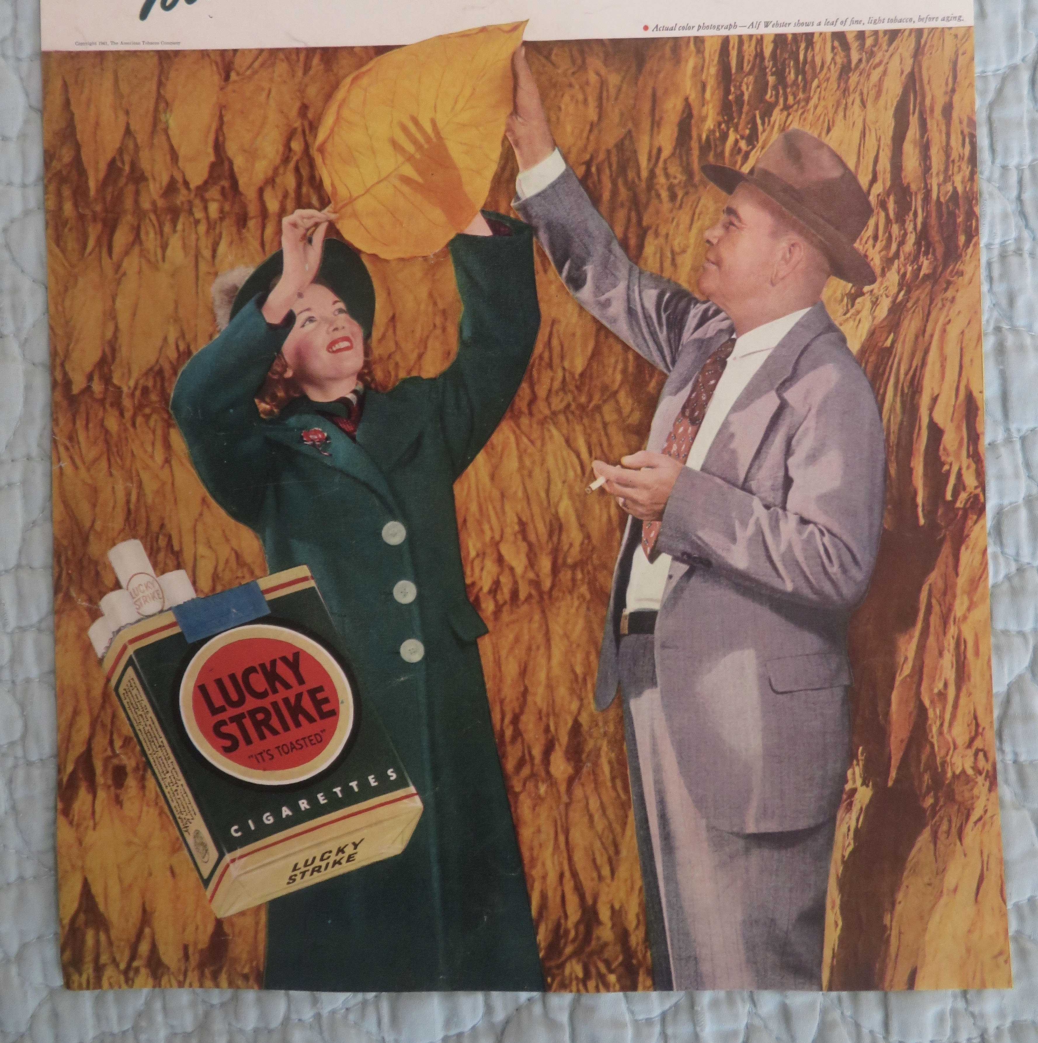1941 Lucky Strike Cigarettes with Man & Woman & Leaf