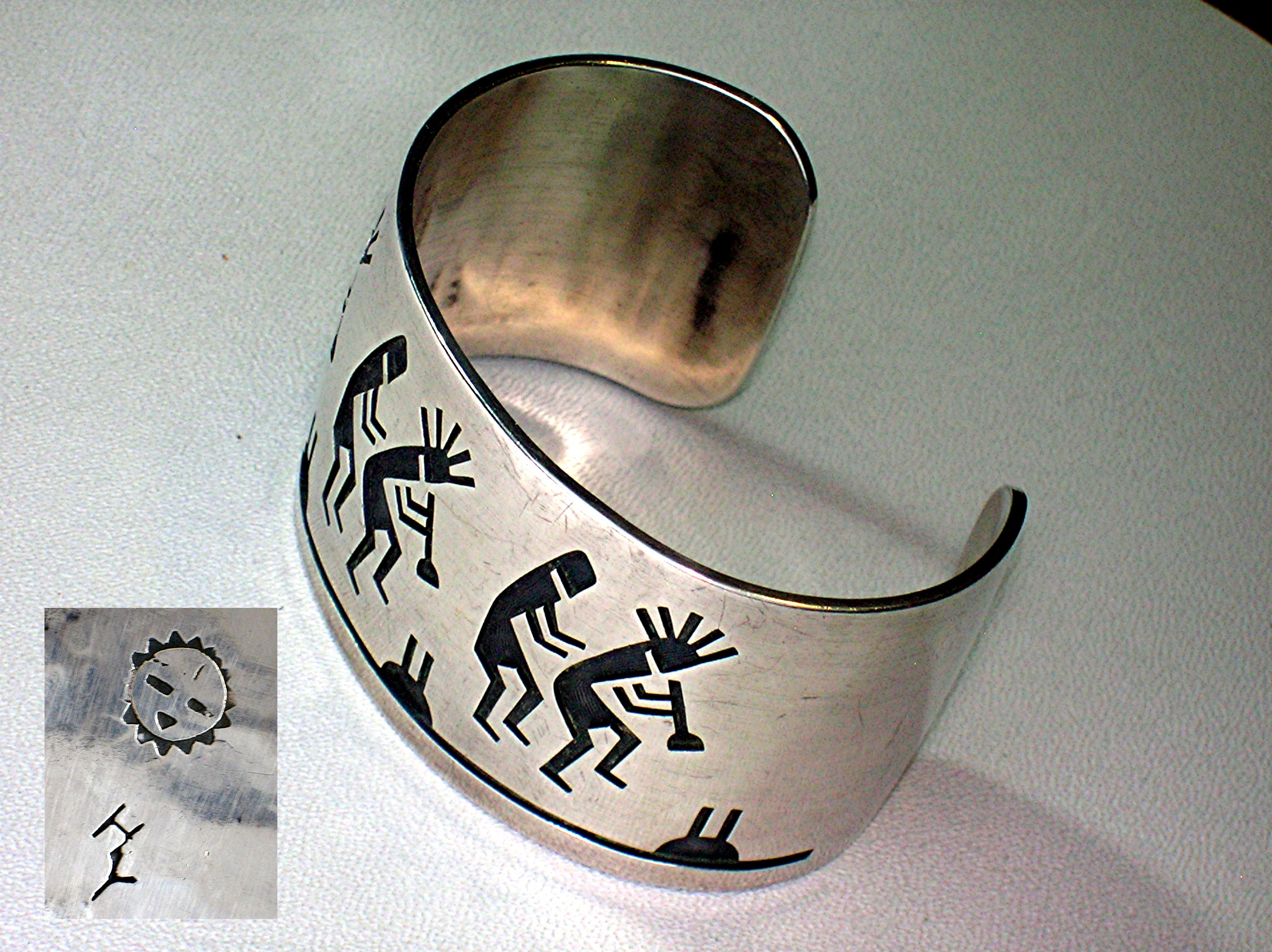 Navajo Sterling Silver Cuff HUBERT YOWYTEWA