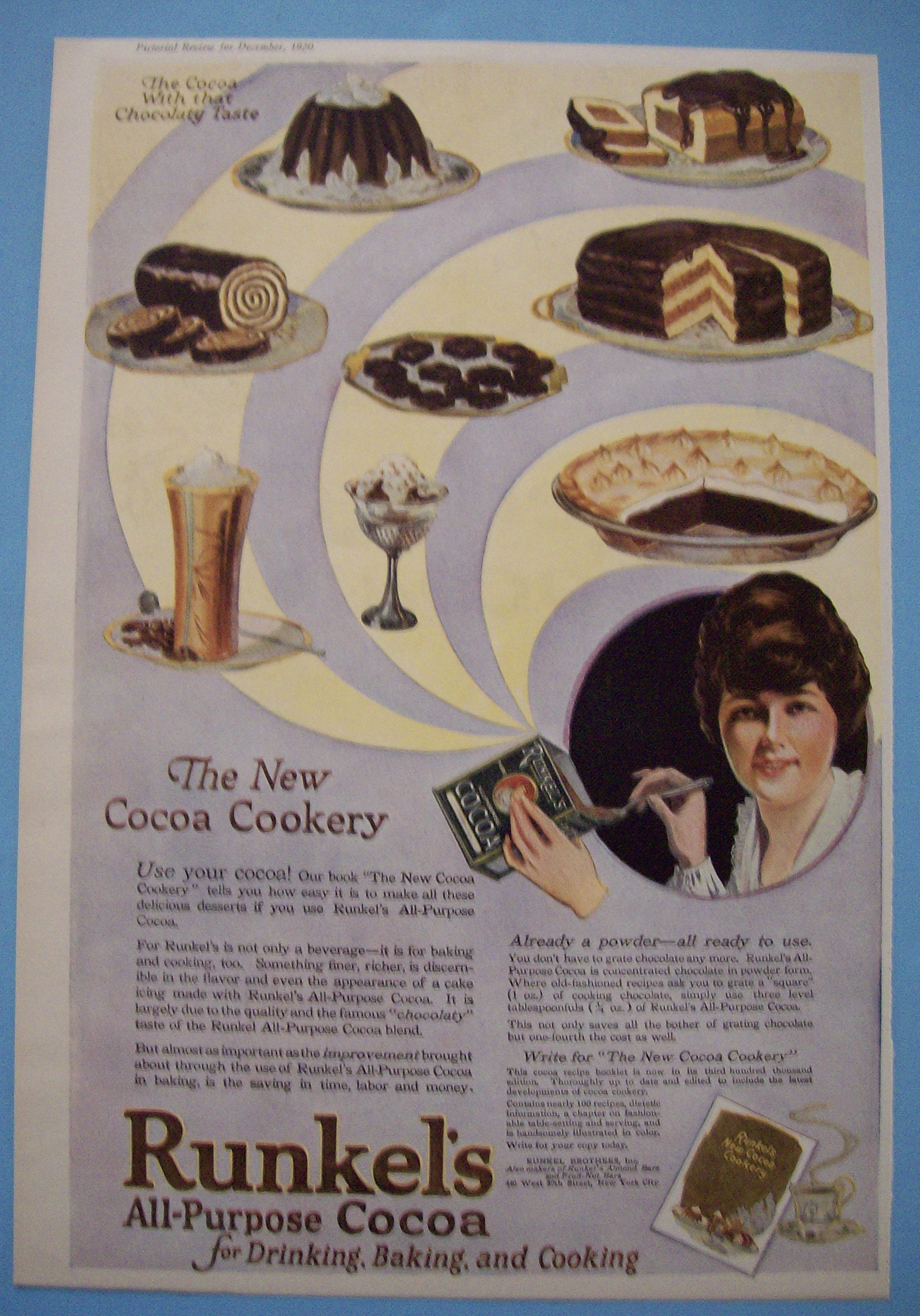 Vintage Ad: 1920 Runkel's All Purpose Cocoa