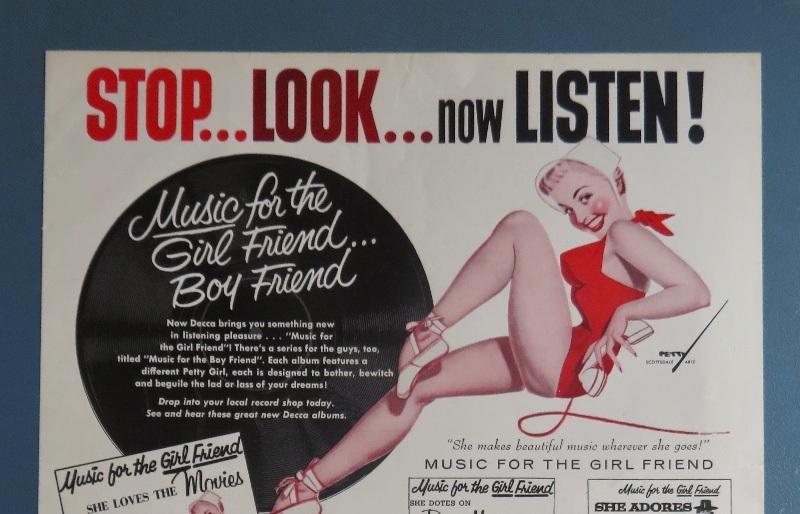 1956 Decca Records with Lovely Woman In Red Holding Telephone By George Petty