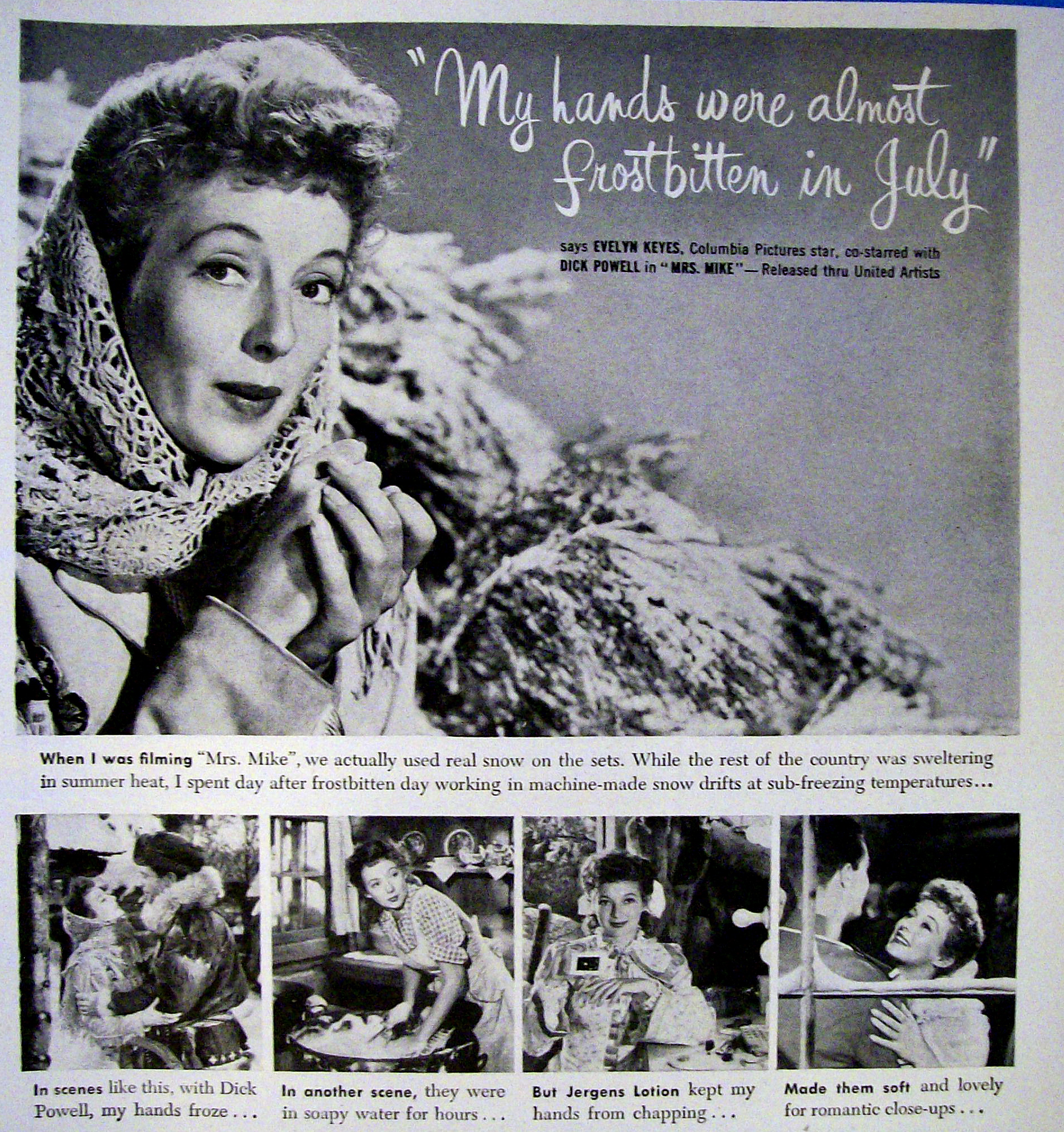 1949 Jergens Lotion with Evelyn Keyes