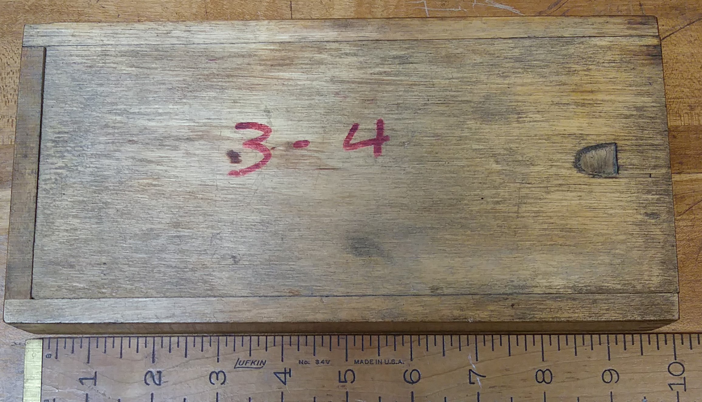 Micrometer 3-4 inch Wooden Box .0001 inch