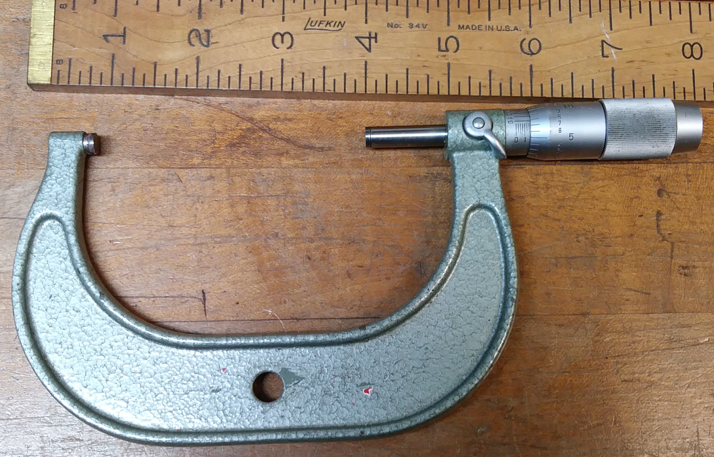 Micrometer 3-4 inch Wooden Box .0001 inch