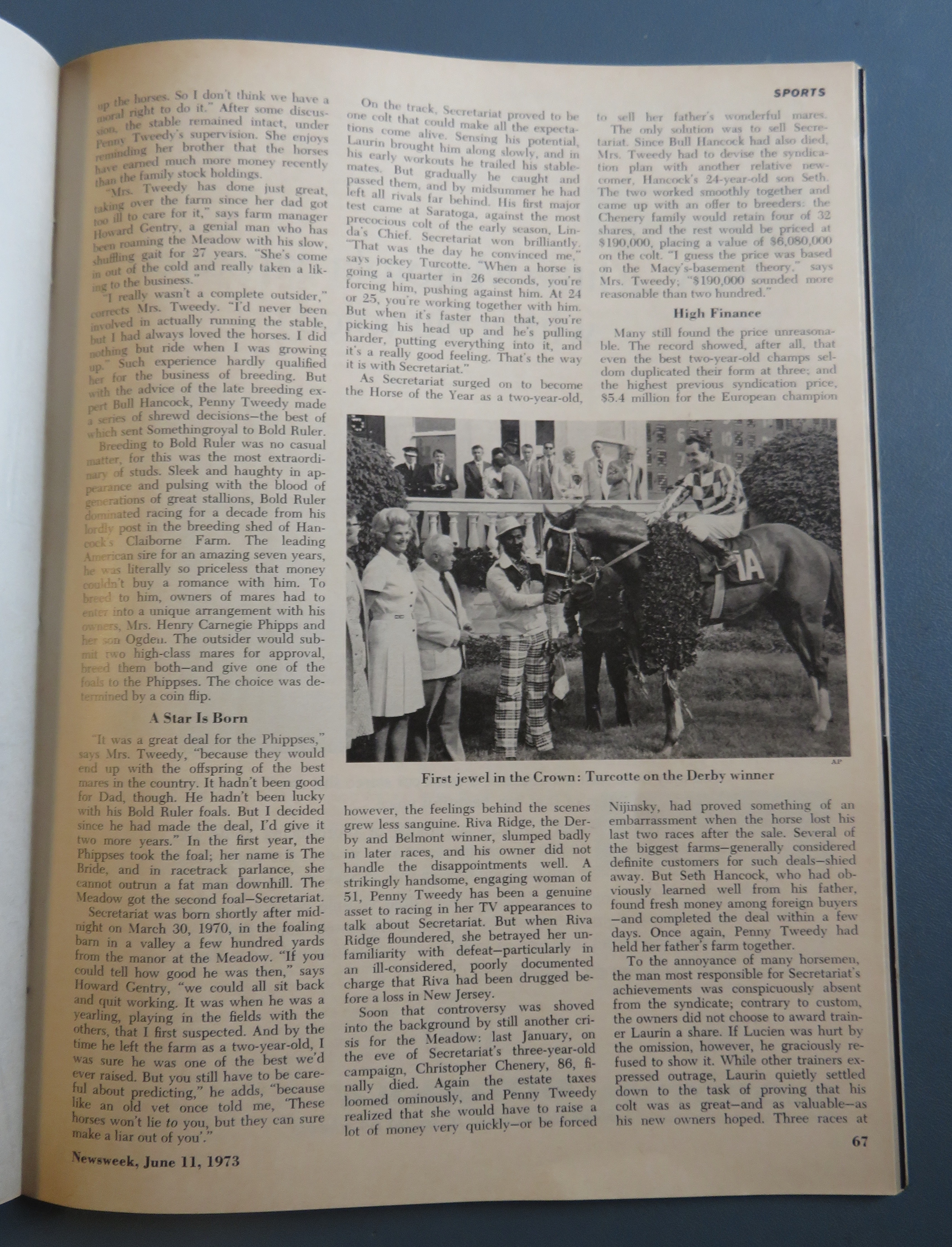 Newsweek Magazine-June 11, 1973-Superhorse: Secretariat