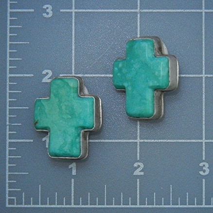 David Troutman Turquoise Sterling Silver Cross Clip Ear