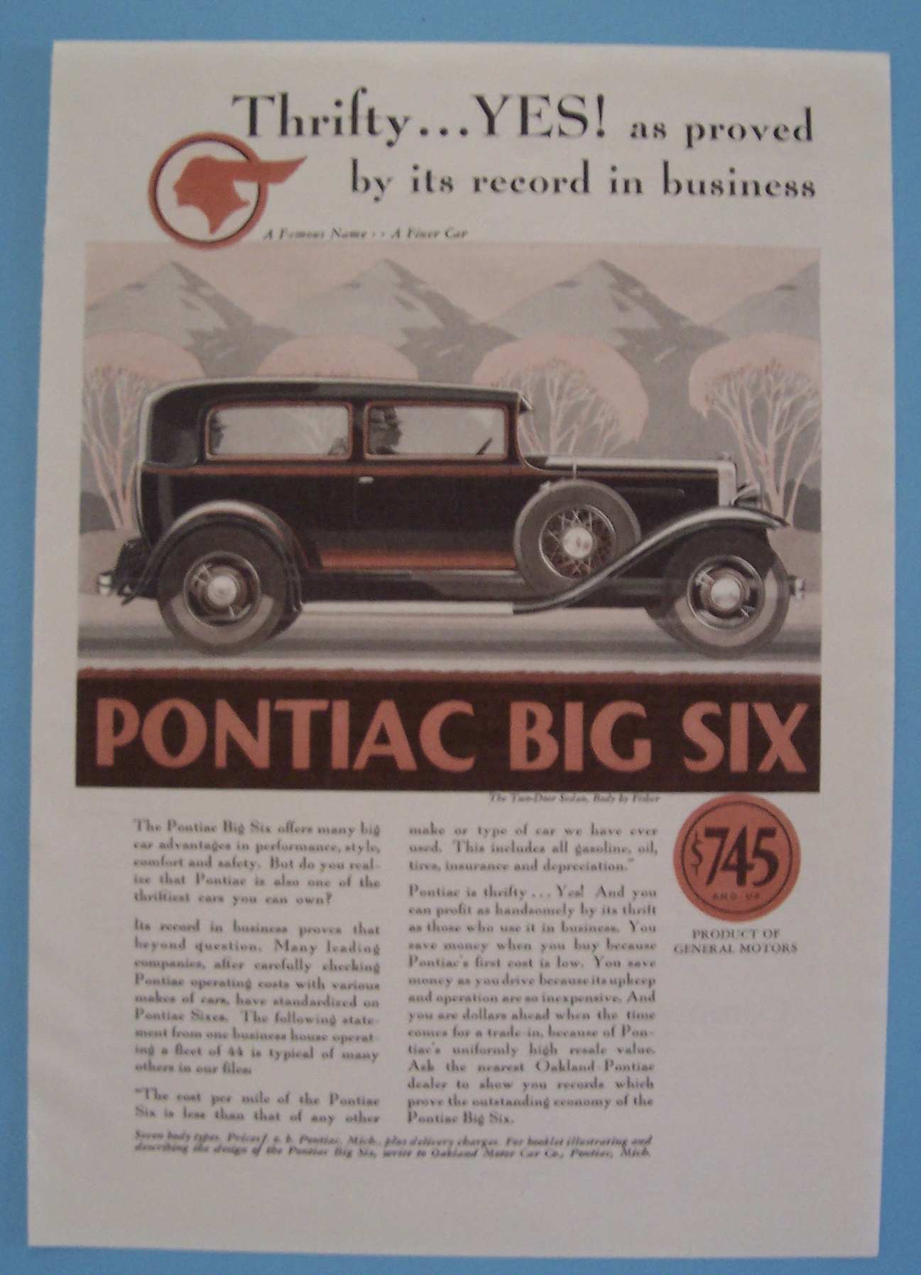 1930 Pontiac Big Six with the Two Door Sedan