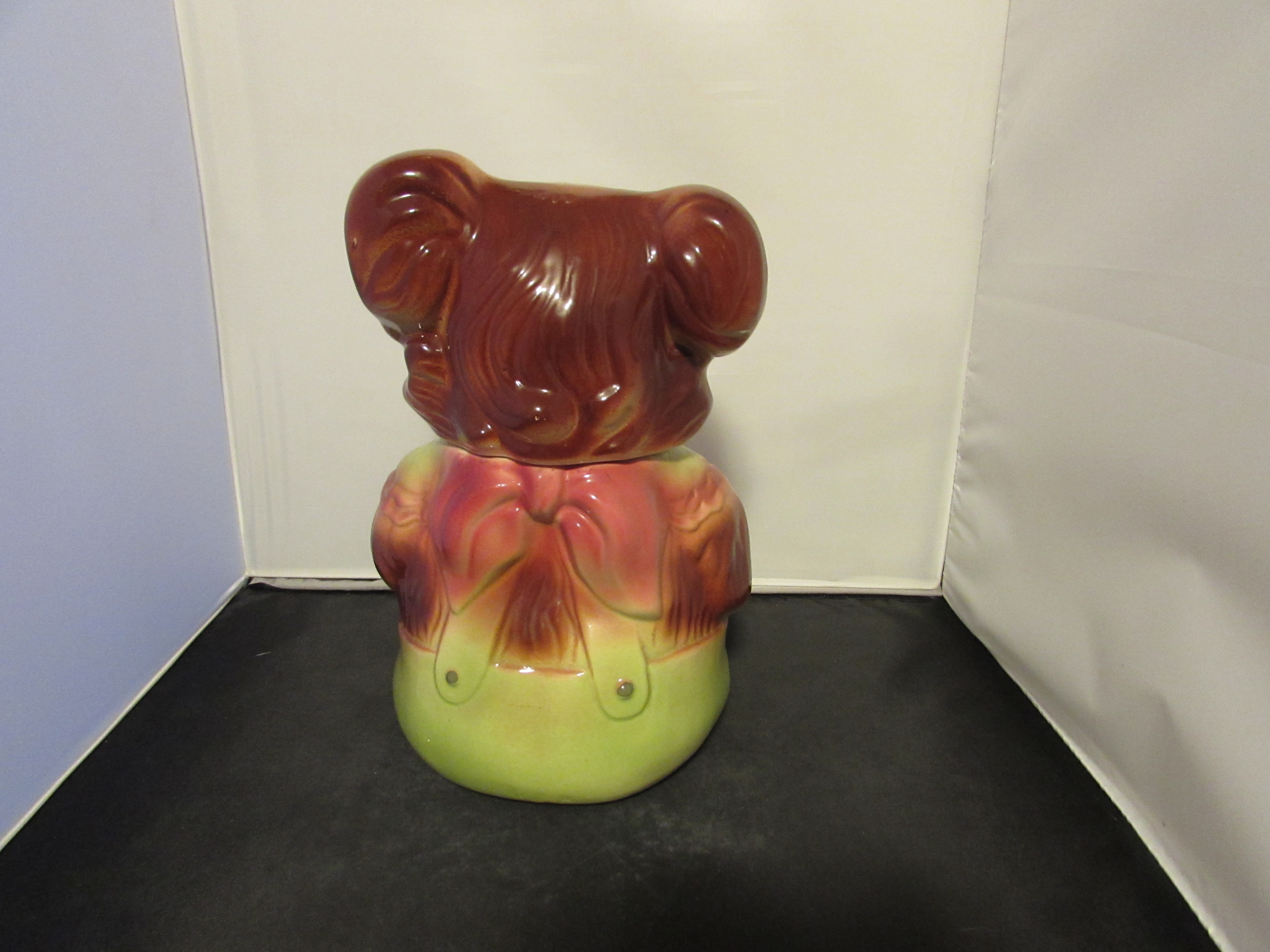 American Bisque Bear Dressed in Pink and Green