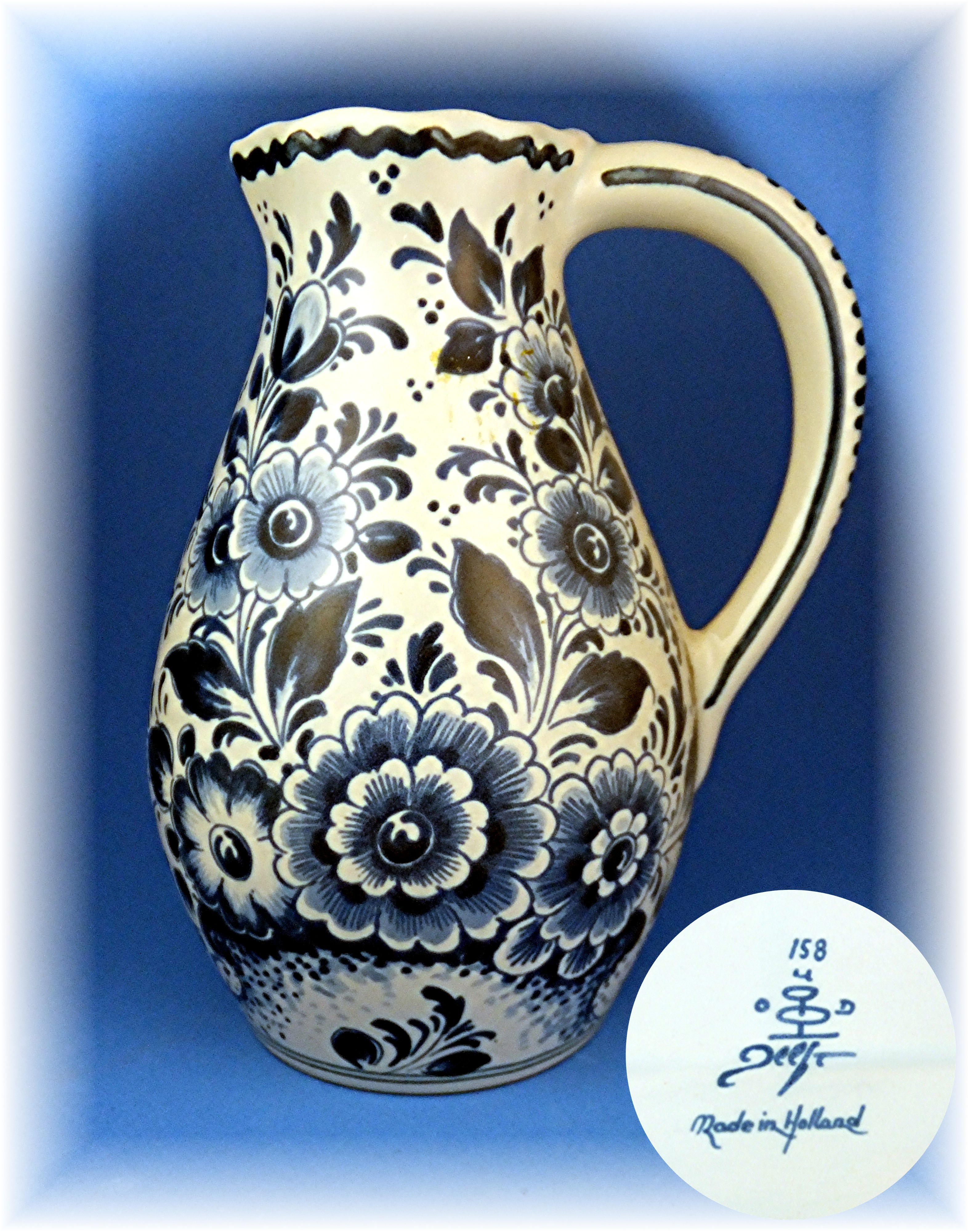 Delft Blue pitcher made in Holland