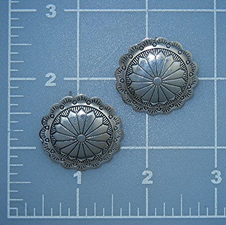 Navajo Conch Pierced Earrings Sterling Silver