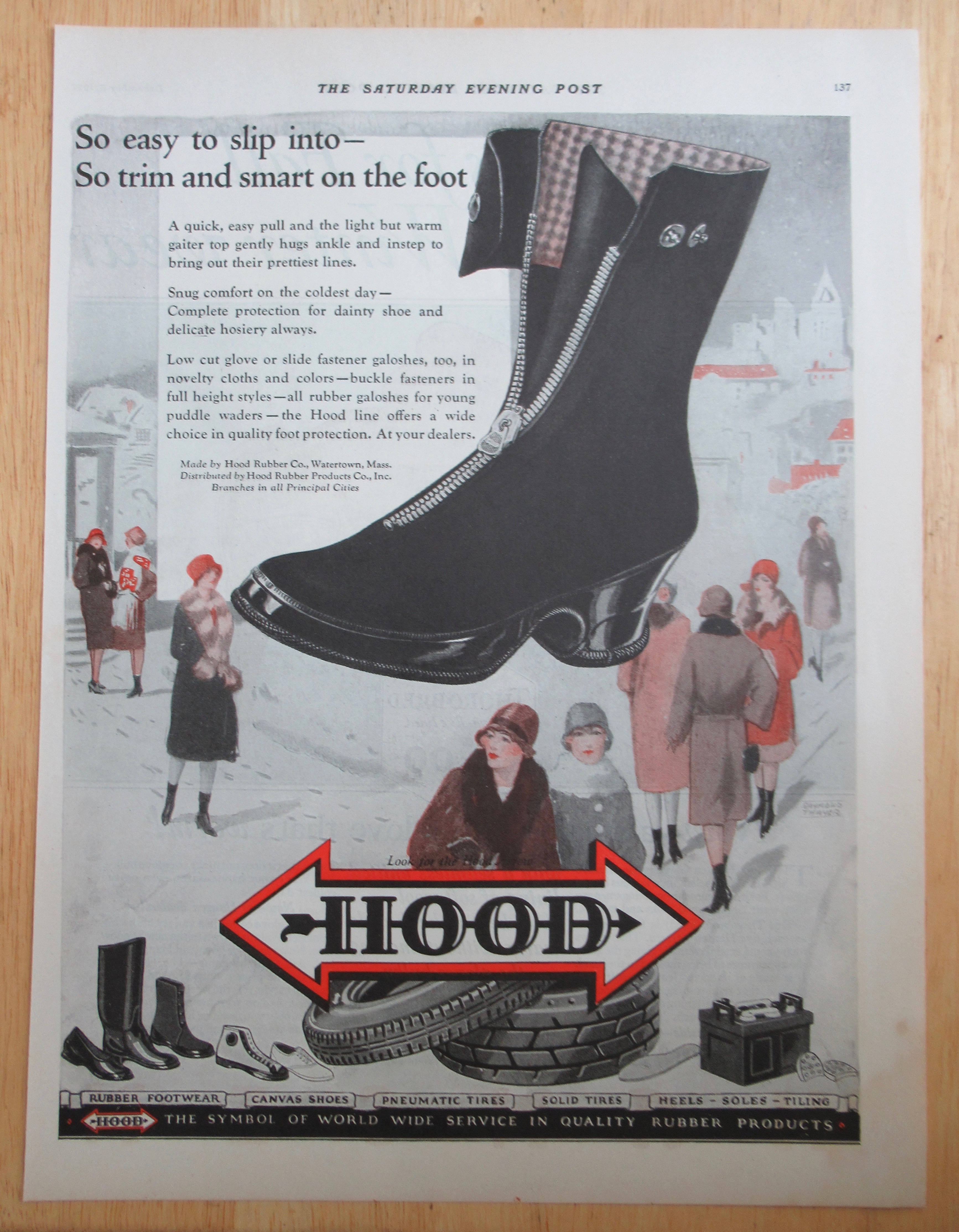 1927 Hood Rubber Boots with Rubber Galoshes