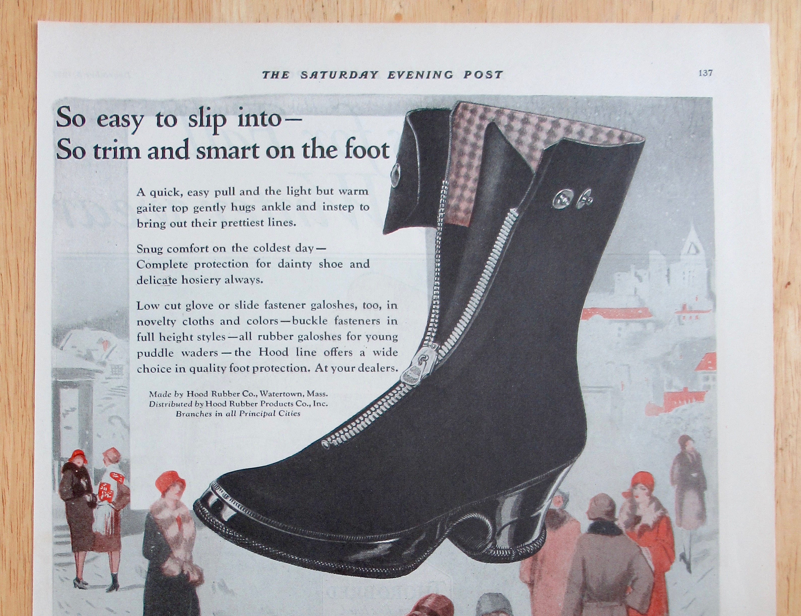 1927 Hood Rubber Boots with Rubber Galoshes