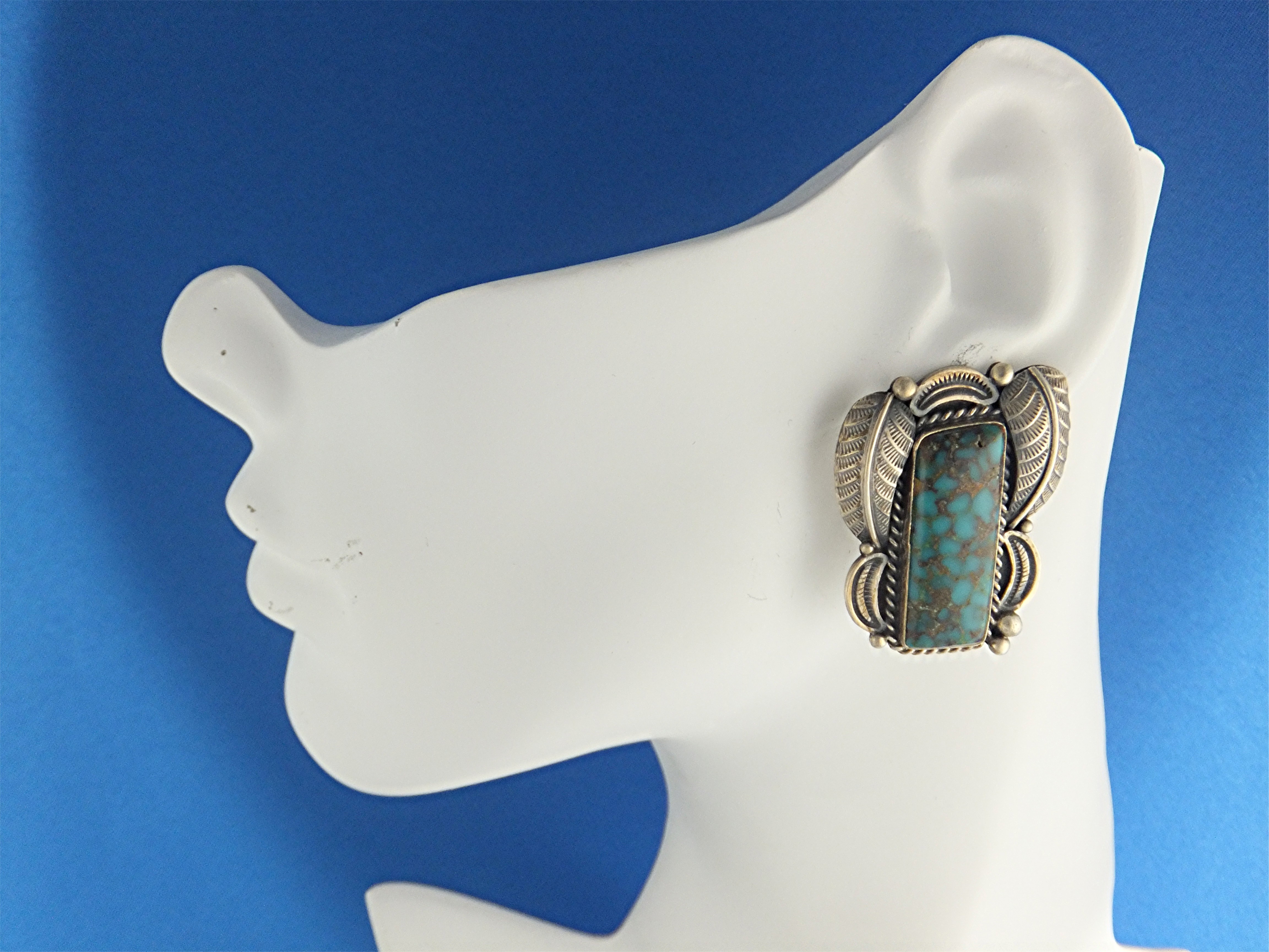 KIRK SMITH Sterling Silver Turquoise Clip Earrings