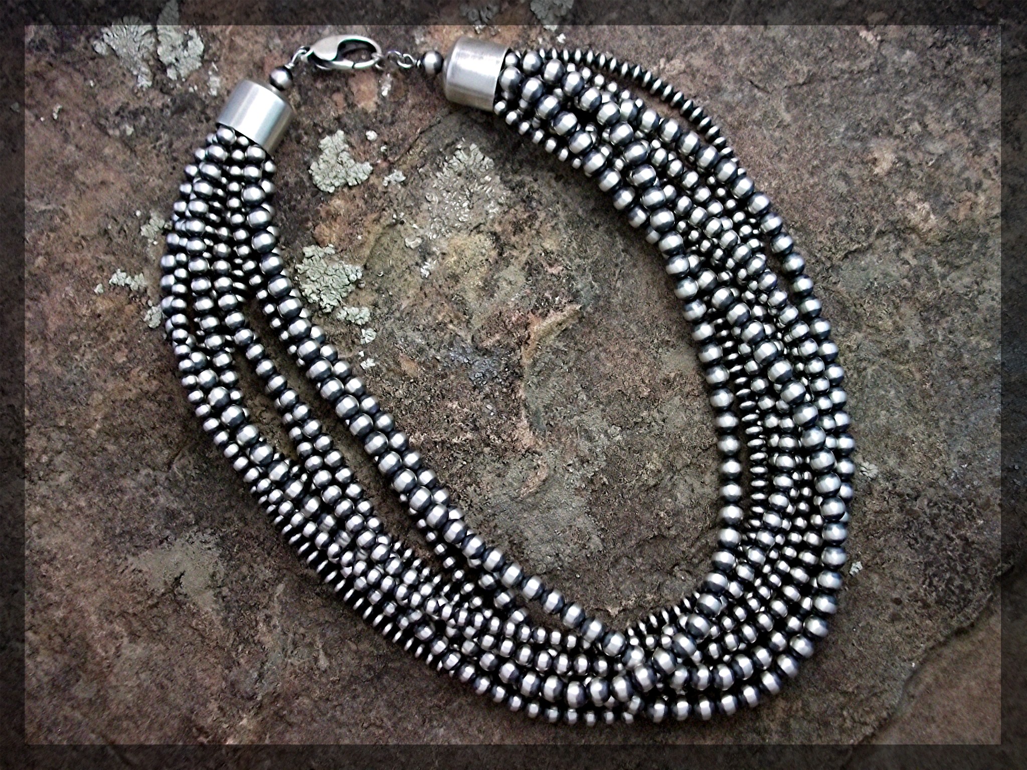Navajo Sterling Silver Beads 10 Strand 146 Grams