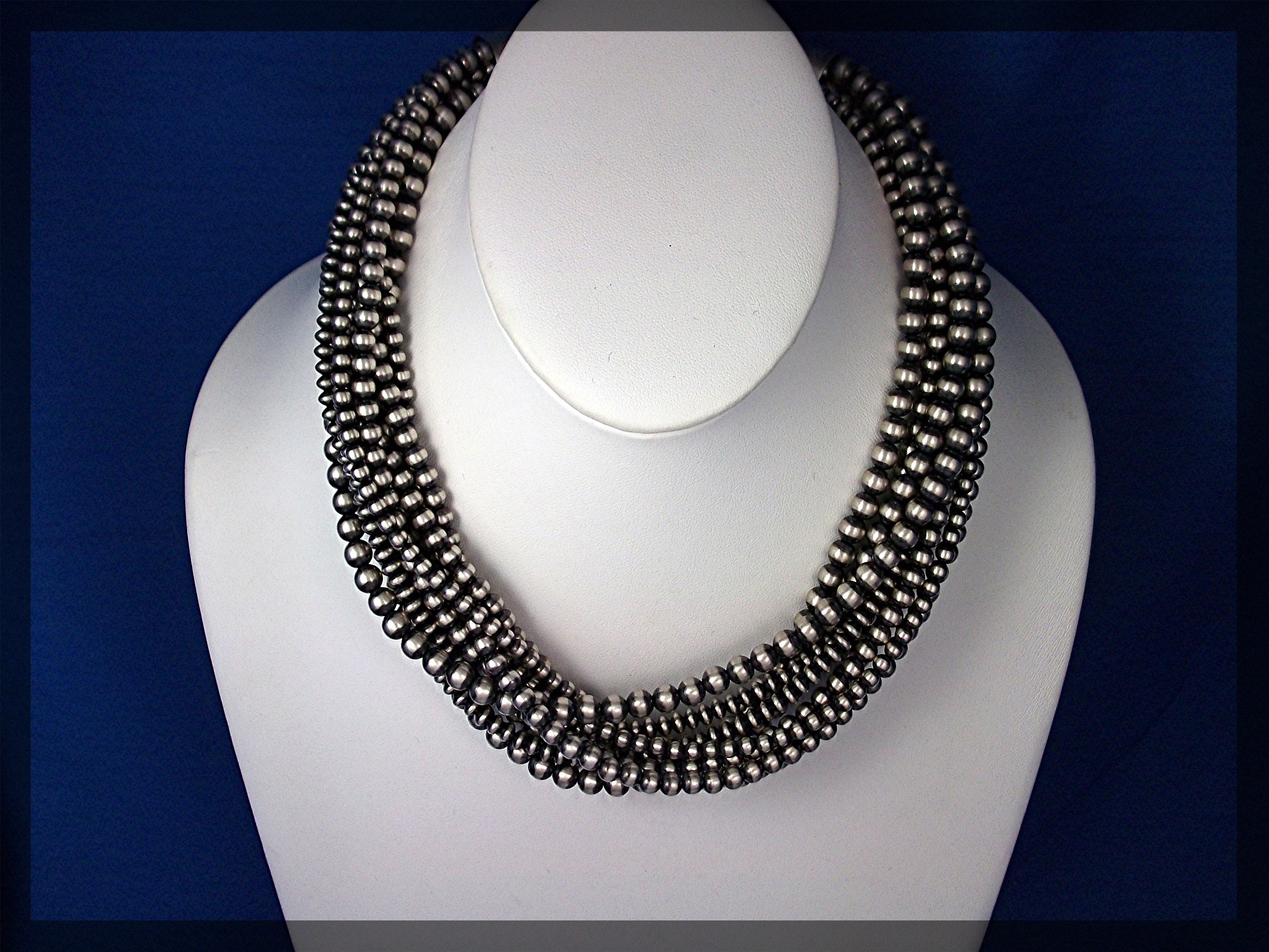 Navajo Sterling Silver Beads 10 Strand 146 Grams