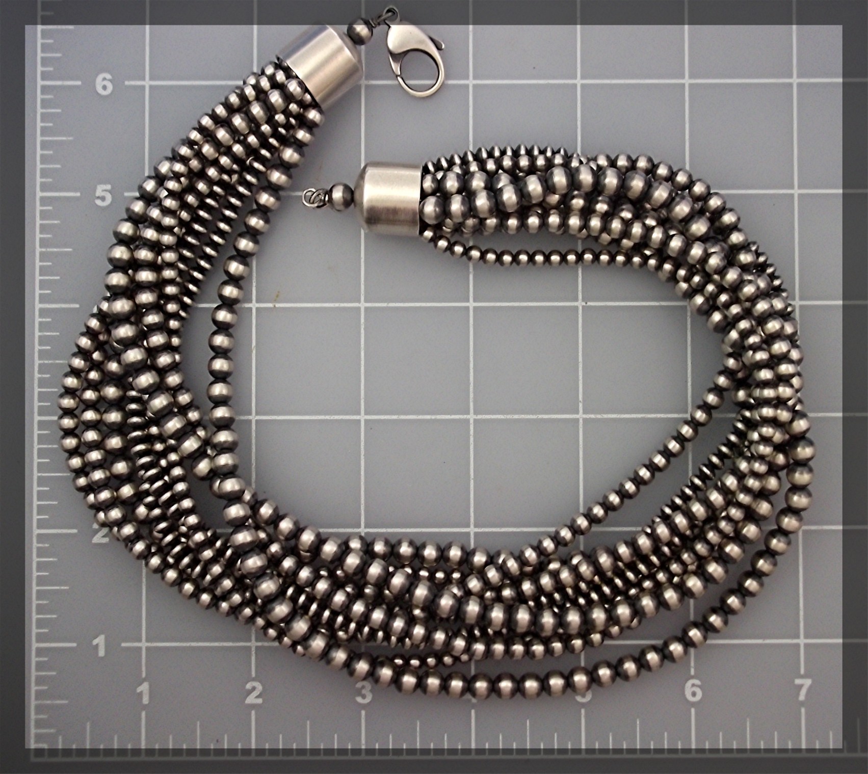 Navajo Sterling Silver Beads 10 Strand 146 Grams