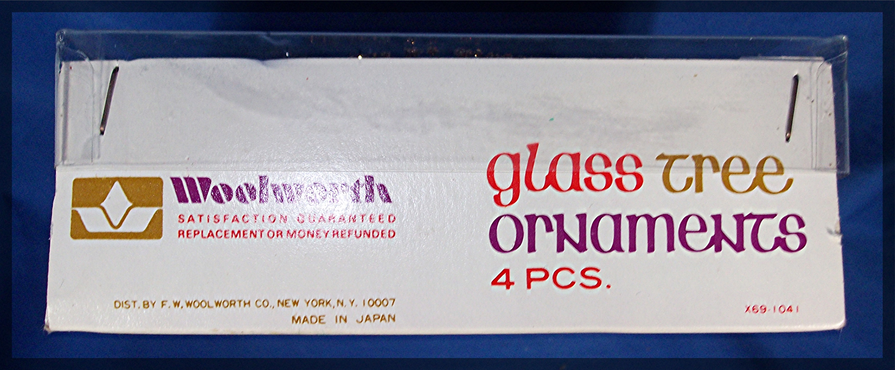 Christmas Hand Blown Clip Glass 4 Birds 60s Japan Boxed