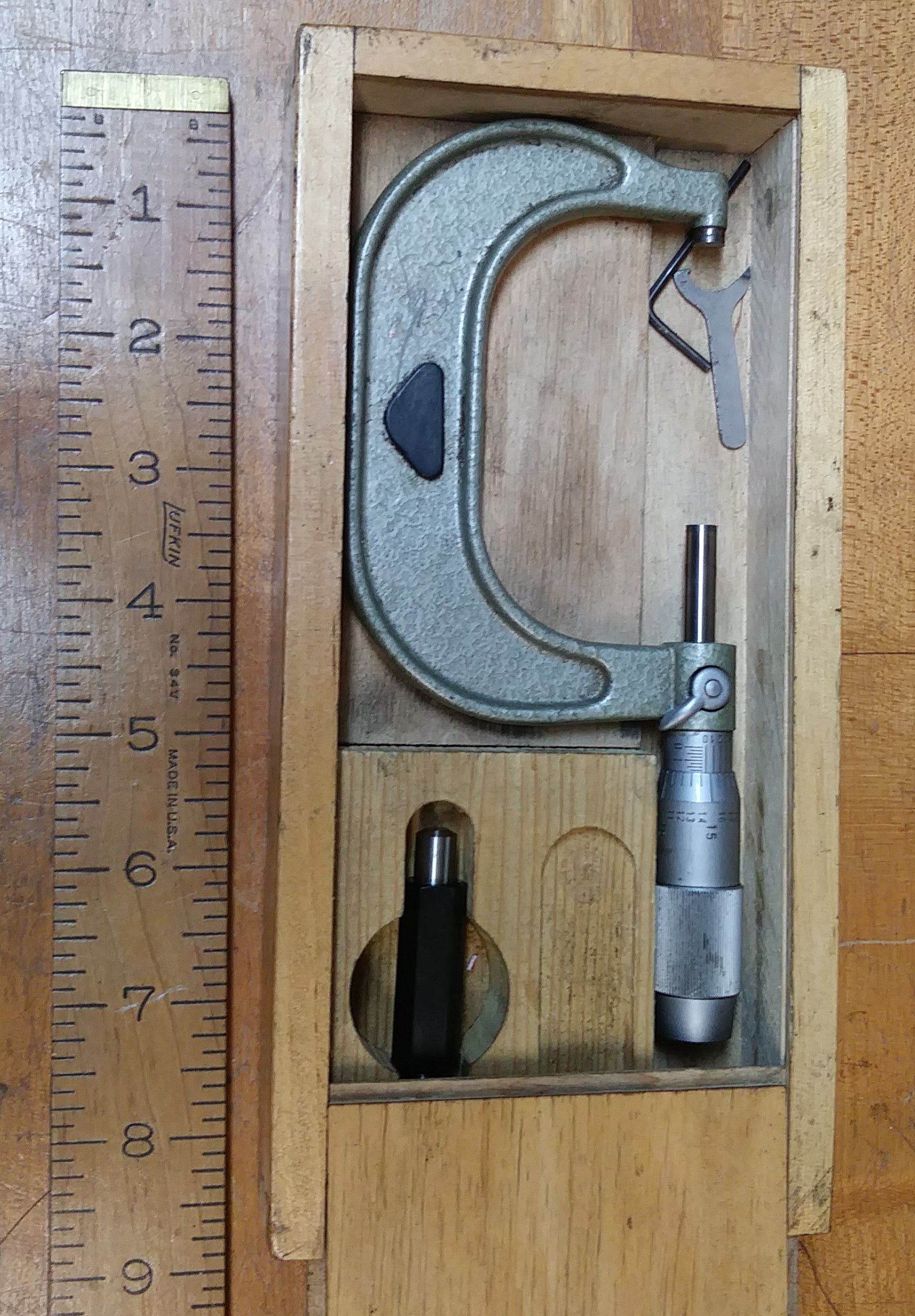 Micrometer 2-3 inch Wooden Box .0001 inch