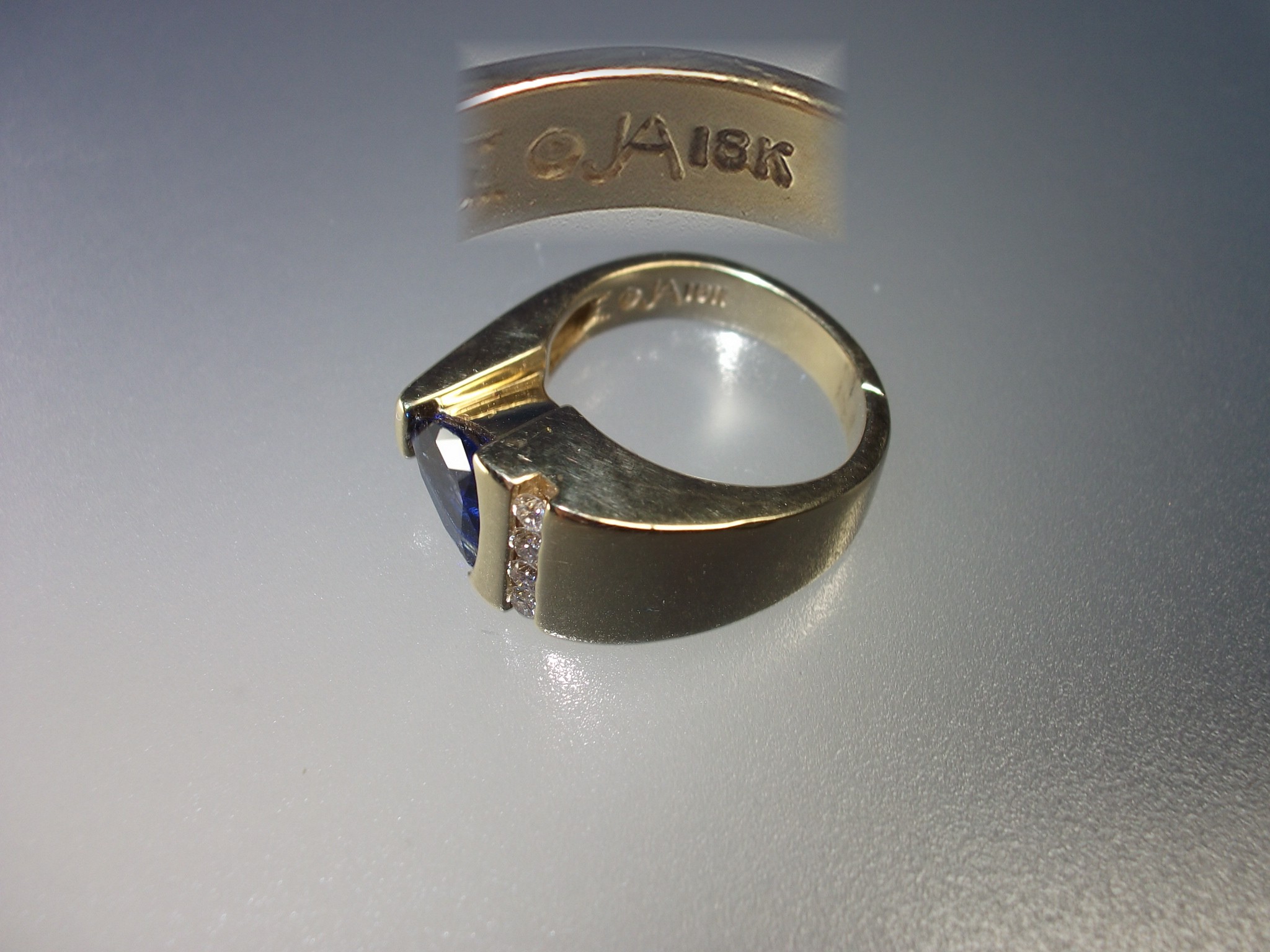 JOHN ATENCIO 18K Gold Diamond Sapphire Ring