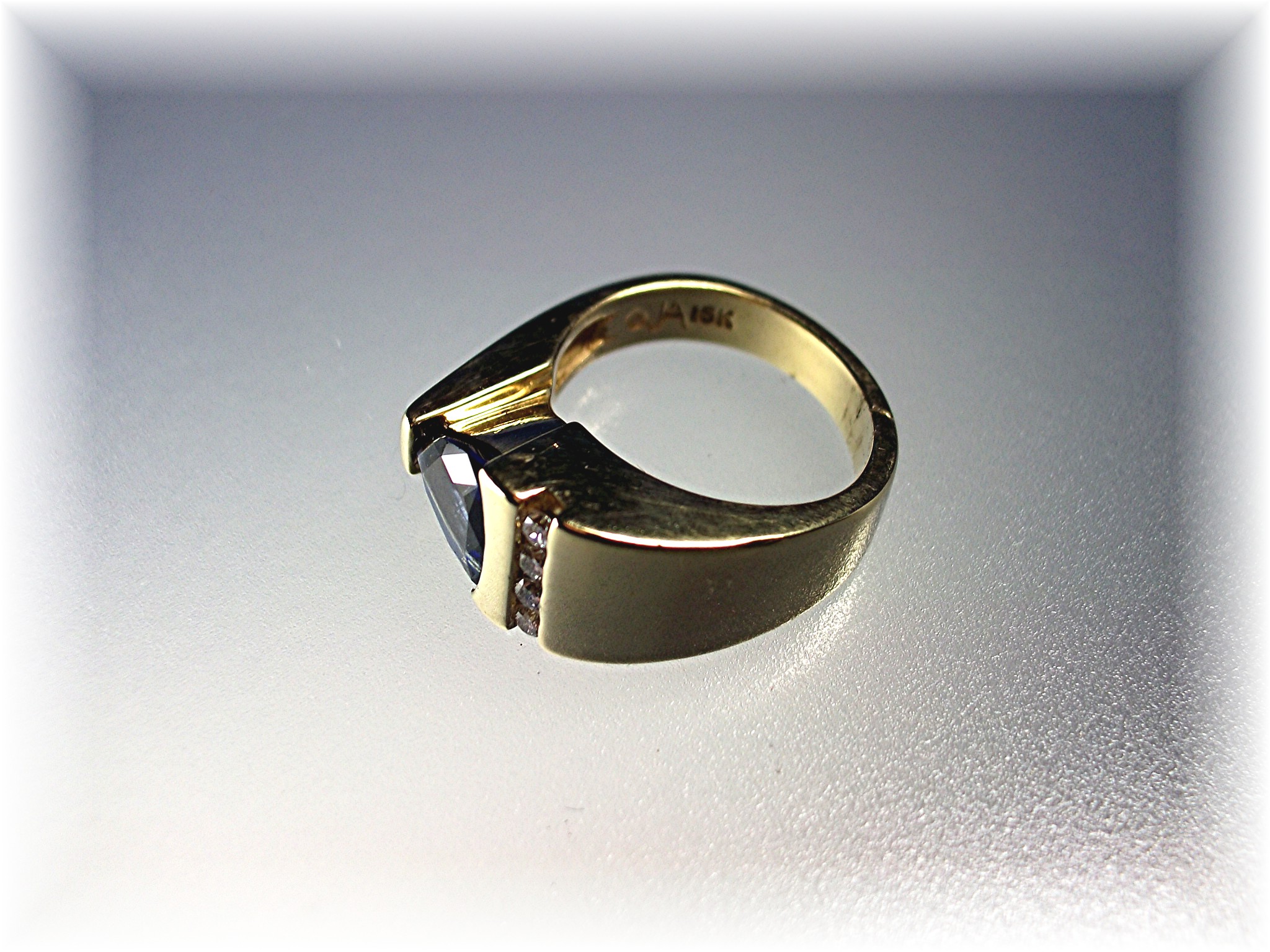 JOHN ATENCIO 18K Gold Diamond Sapphire Ring