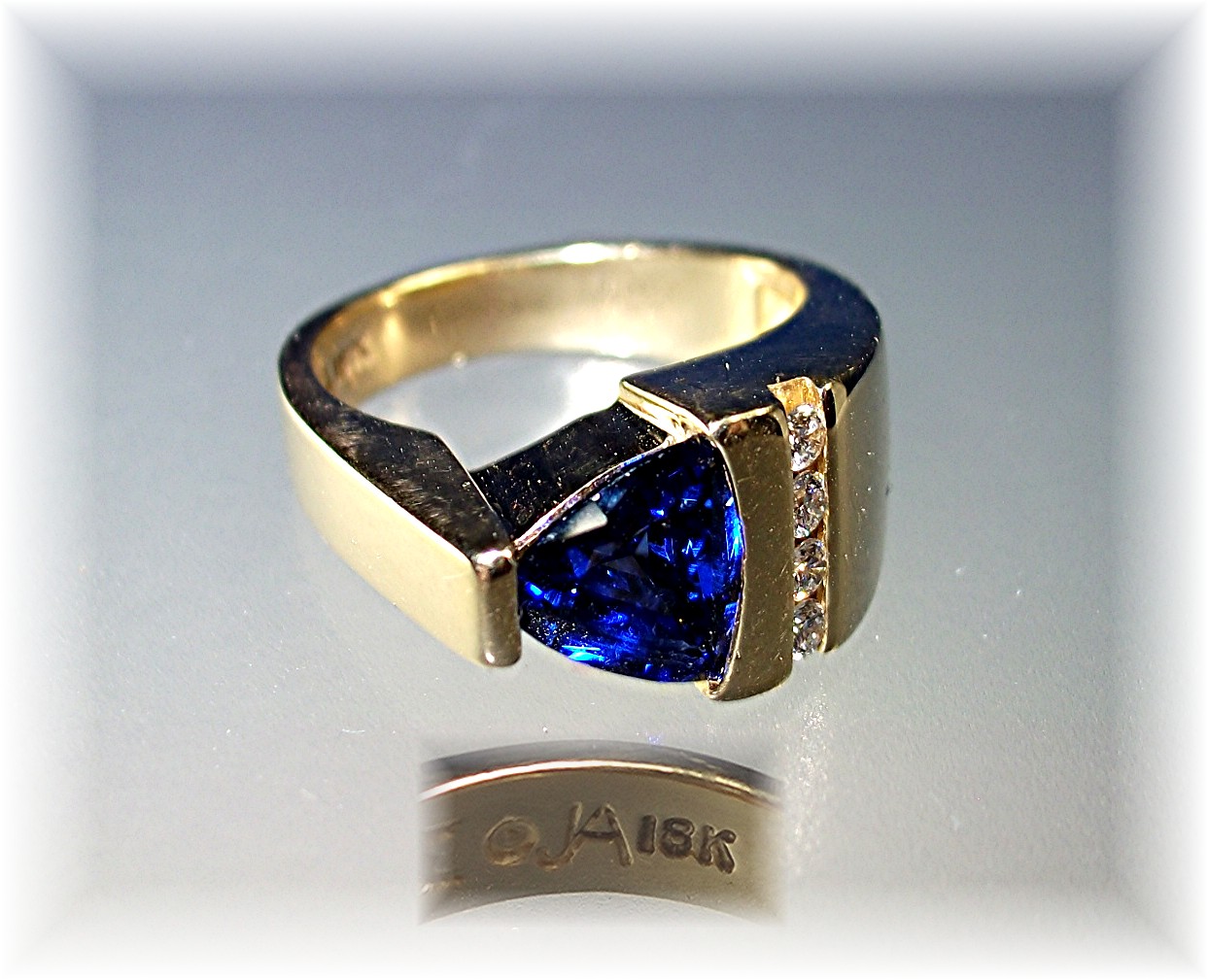 JOHN ATENCIO 18K Gold Diamond Sapphire Ring