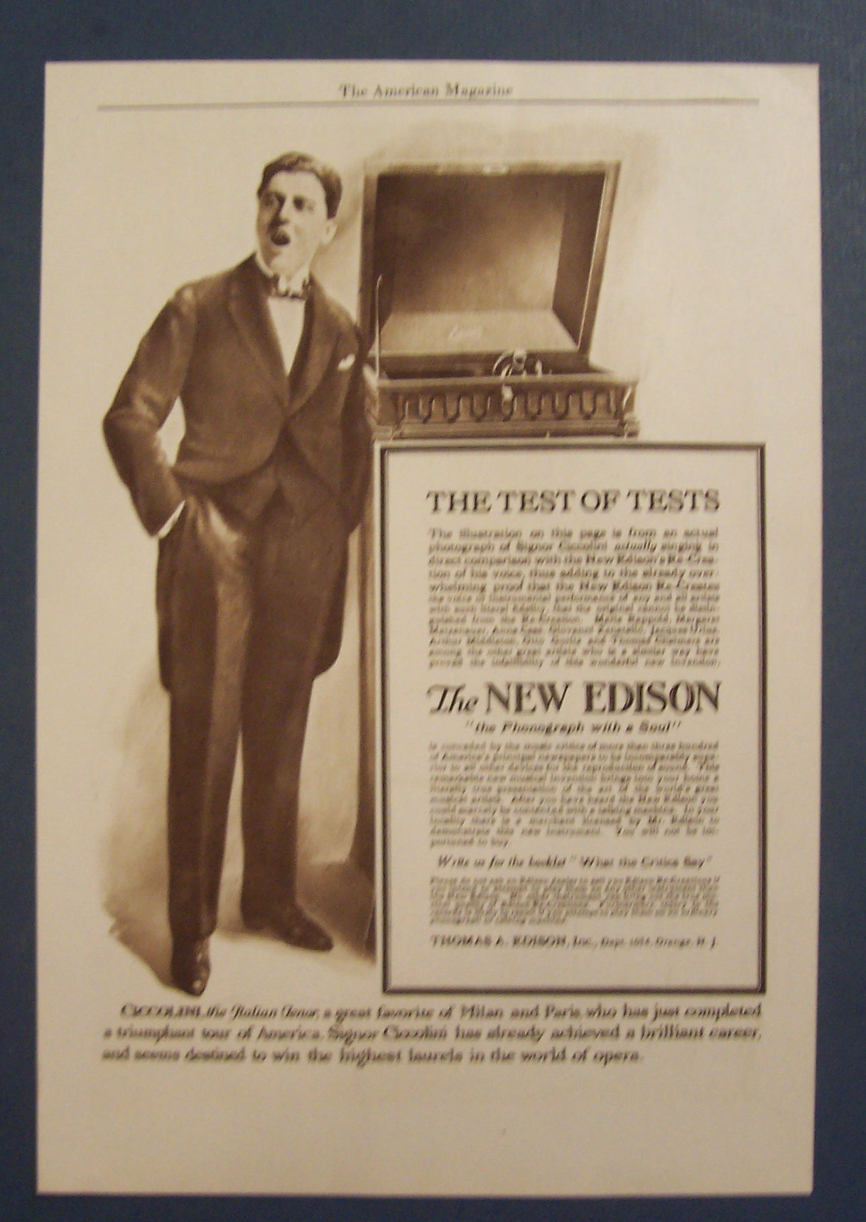 1917  The New Edison with Ciccolini
