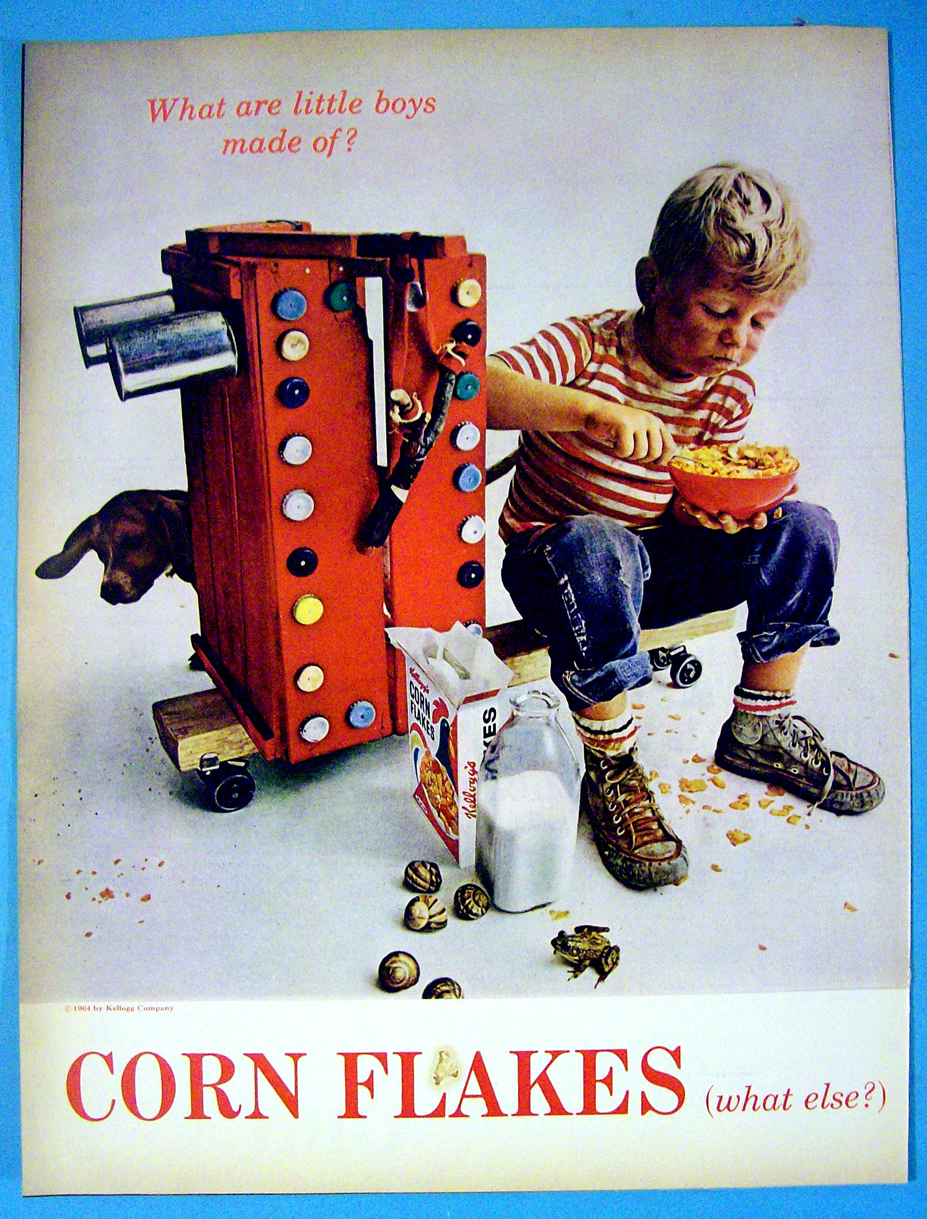 1964 Kellogg's Corn Flakes Cereal with Boy & Girl