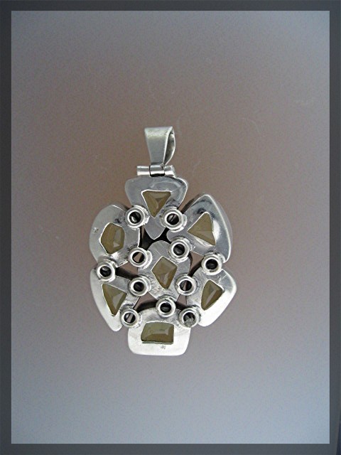 Pendant  Golden Faceted Citrine Sterling Silver
