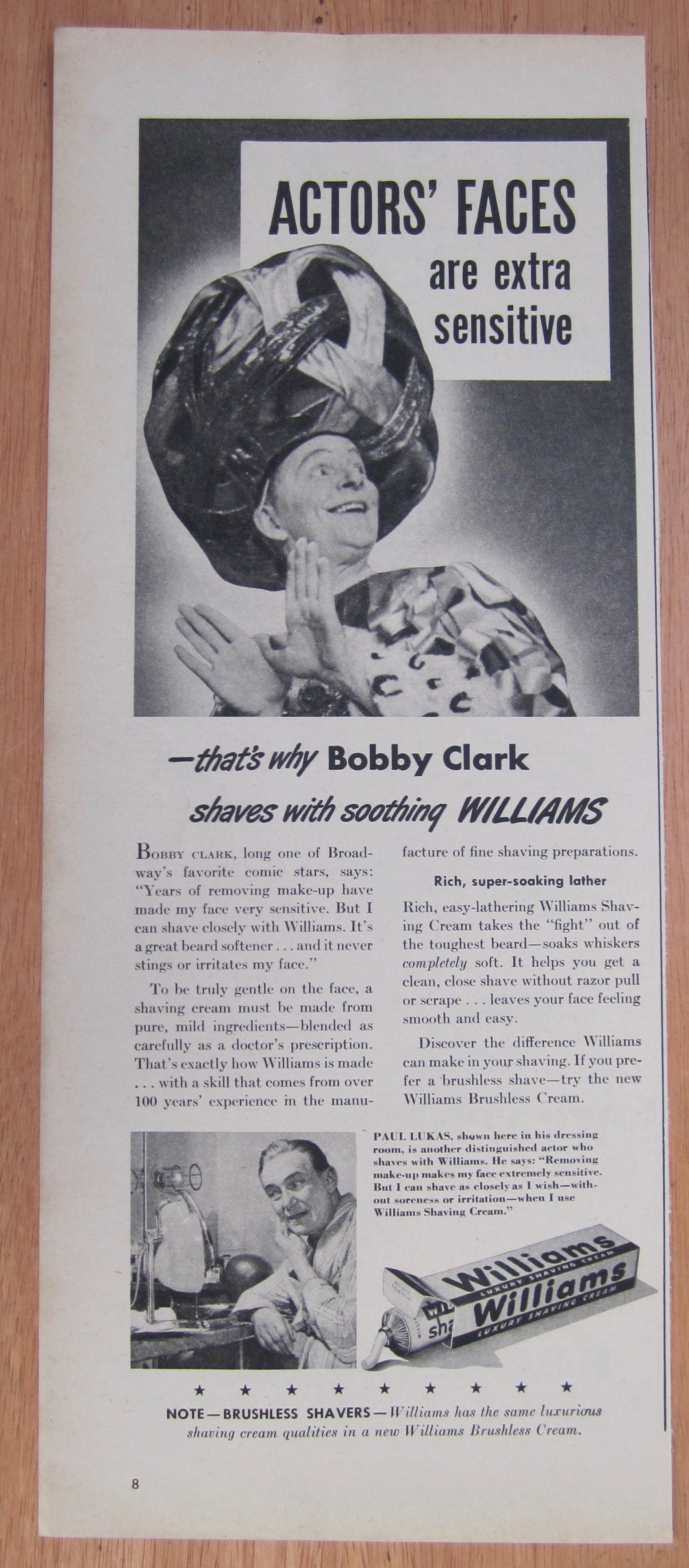 1946 Williams Shaving with Bobby Clark