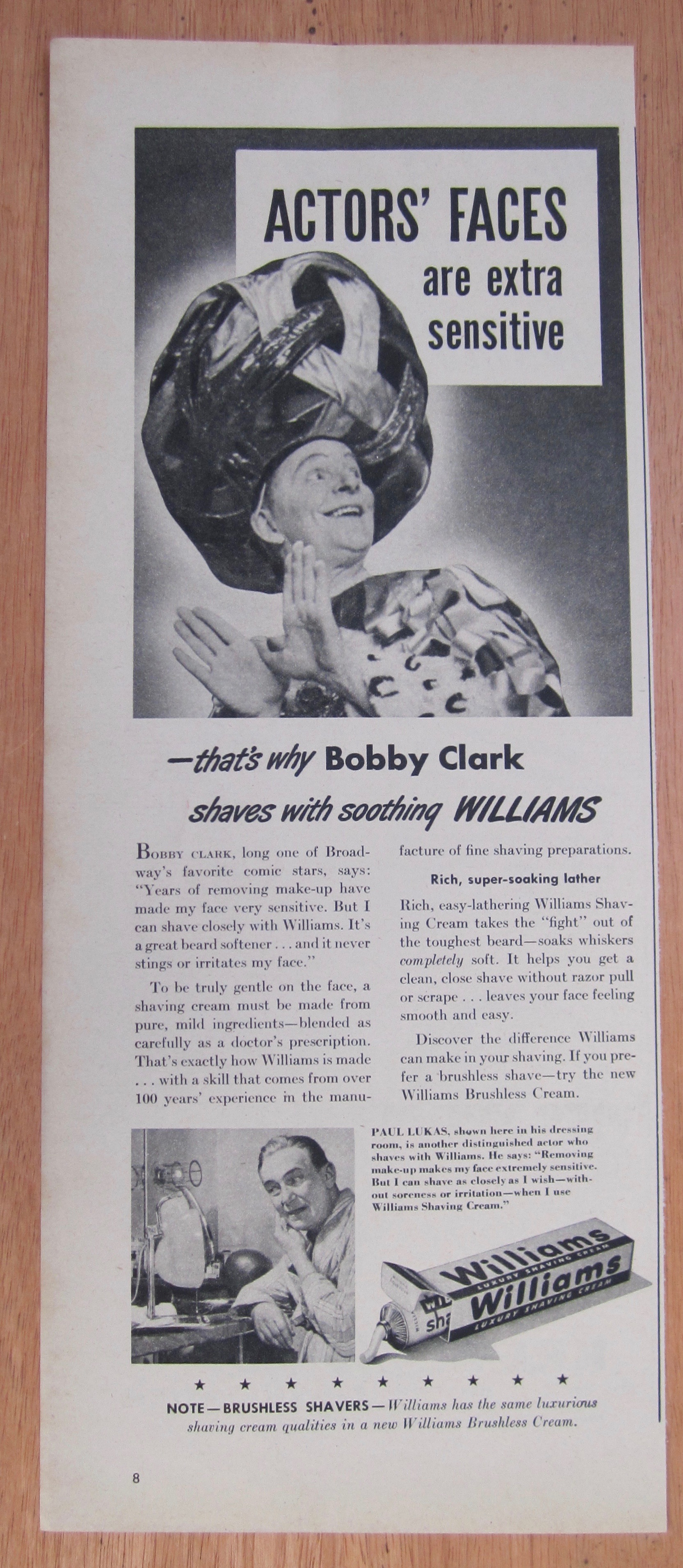 1946 Williams Shaving with Bobby Clark
