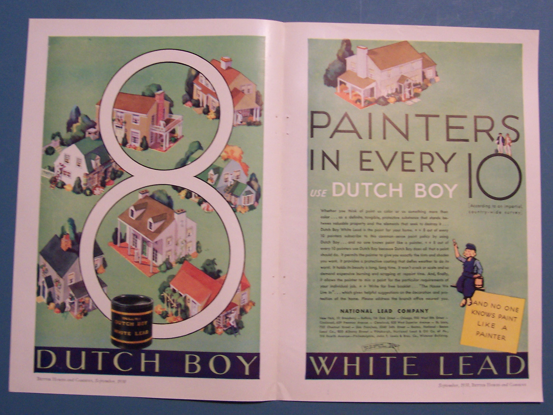 1930 Dutch Boy White Lead Paint with 8 Painters