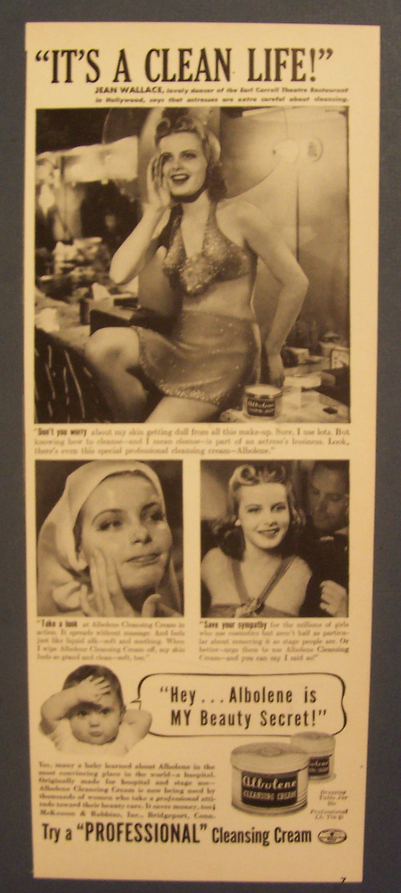 1940 Albolene Cleansing Cream with Jean Wallace