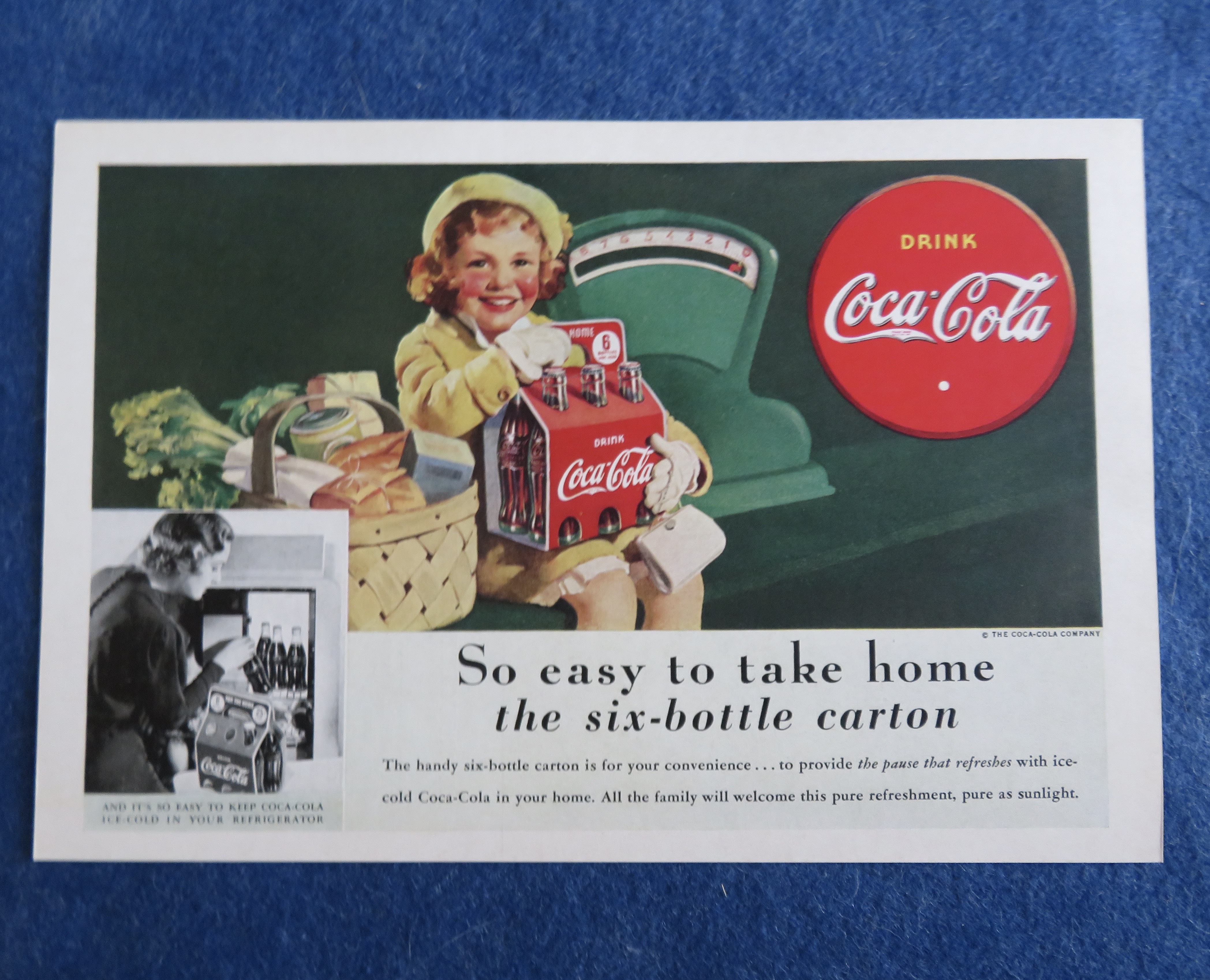 1938 Coca-Cola (Coke) with Little Girl & Six Pack