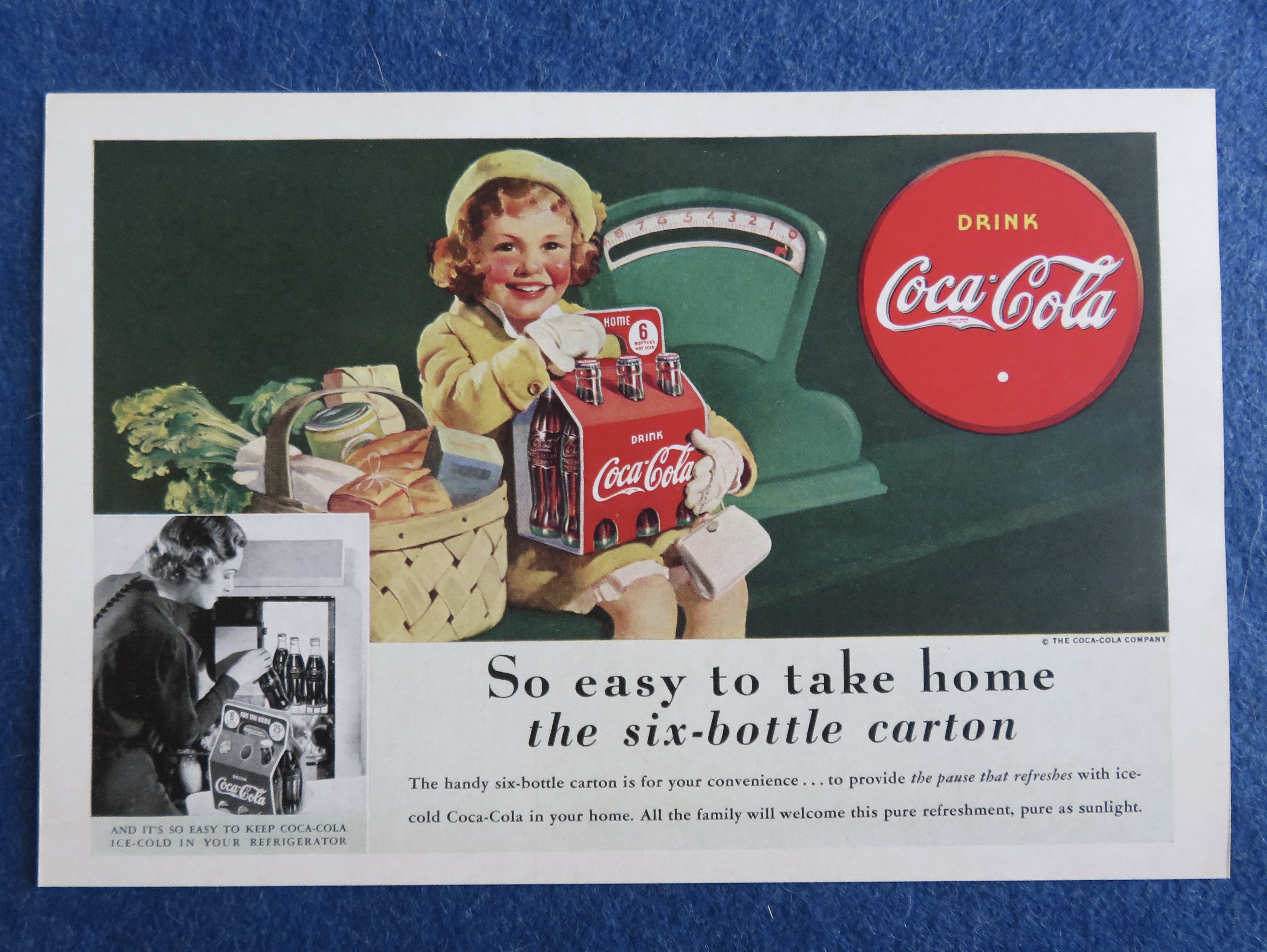 1938 Coca-Cola (Coke) with Little Girl & Six Pack