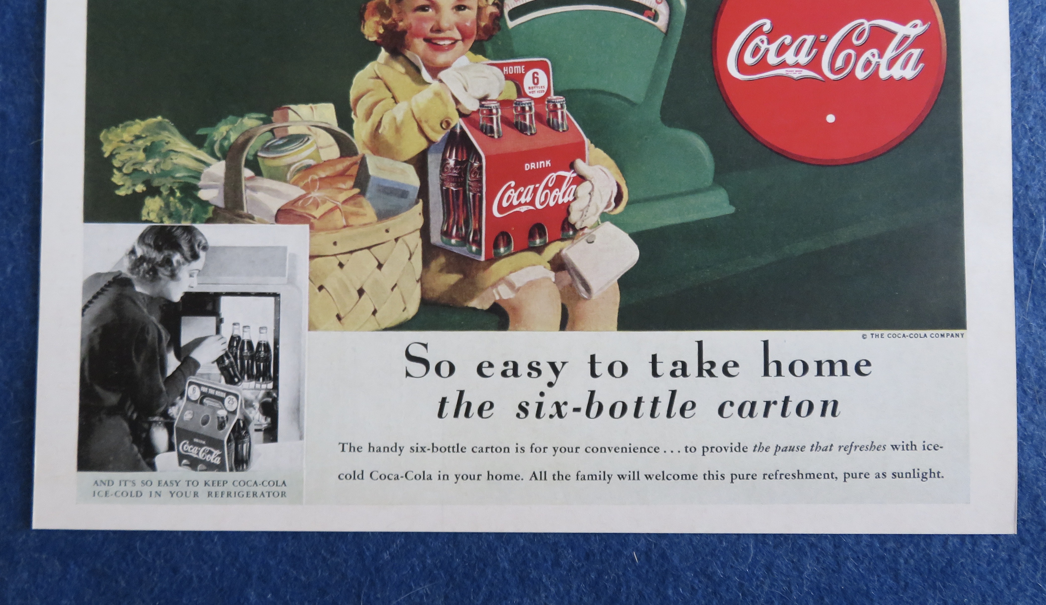 1938 Coca-Cola (Coke) with Little Girl & Six Pack