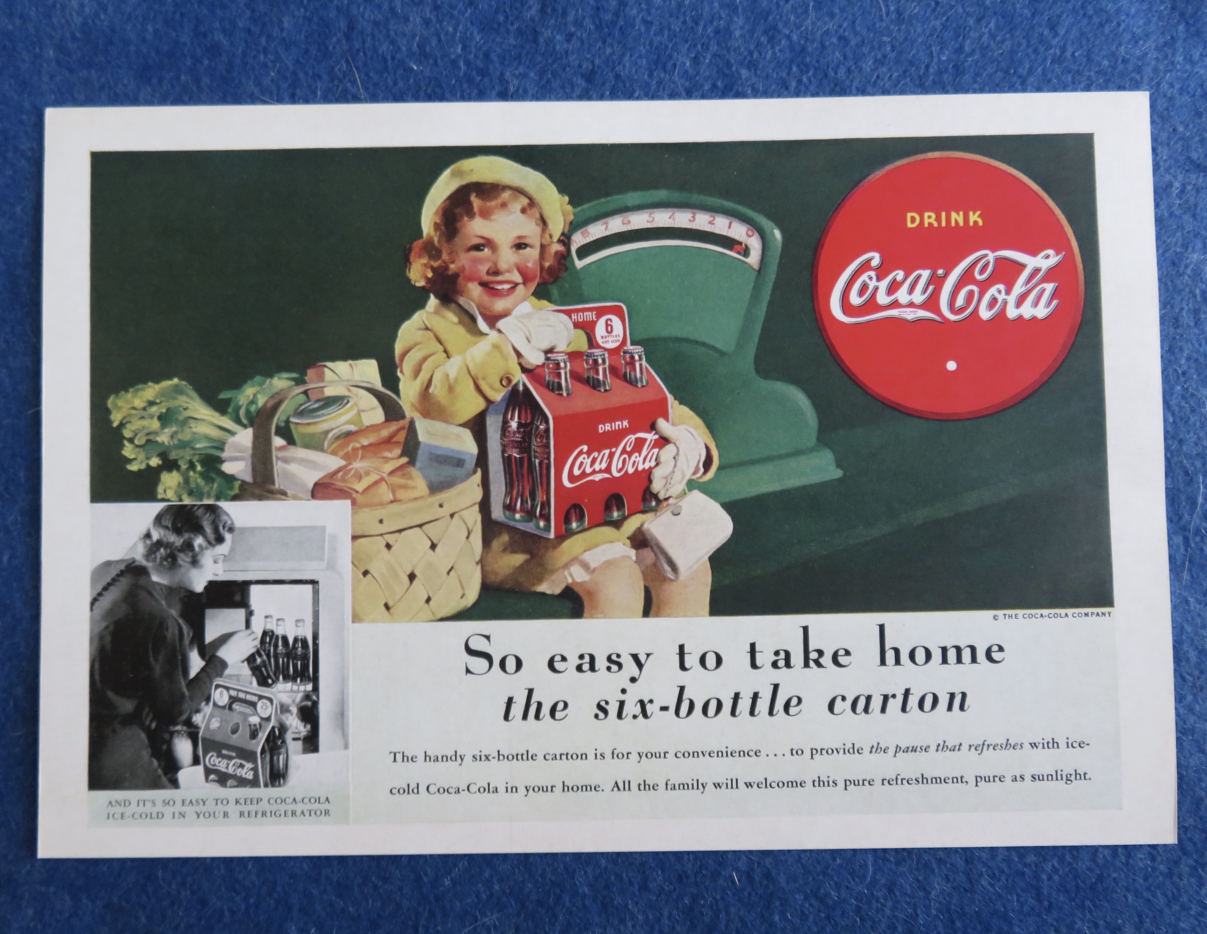 1938 Coca-Cola (Coke) with Little Girl & Six Pack