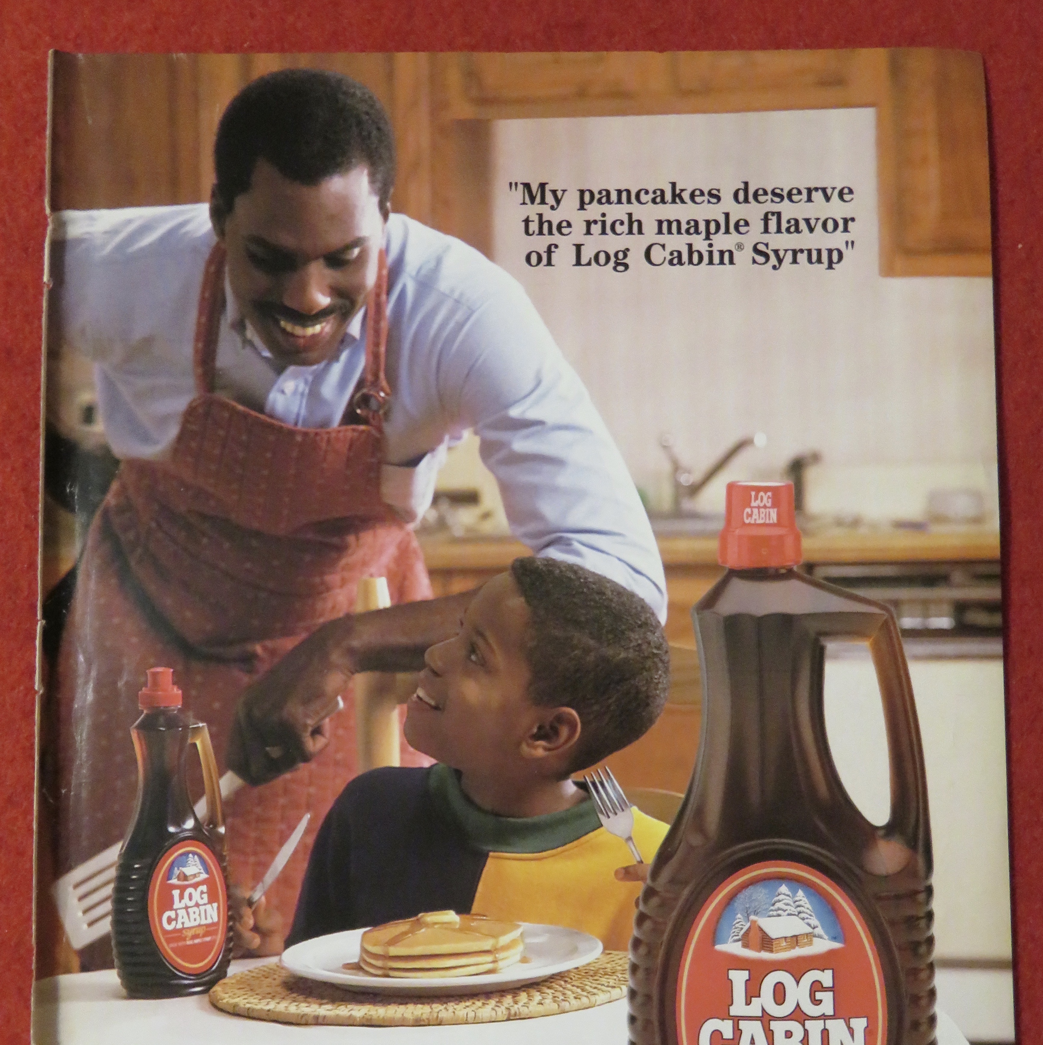 1991 Log Cabin Syrup with Little Boy & Pancakes