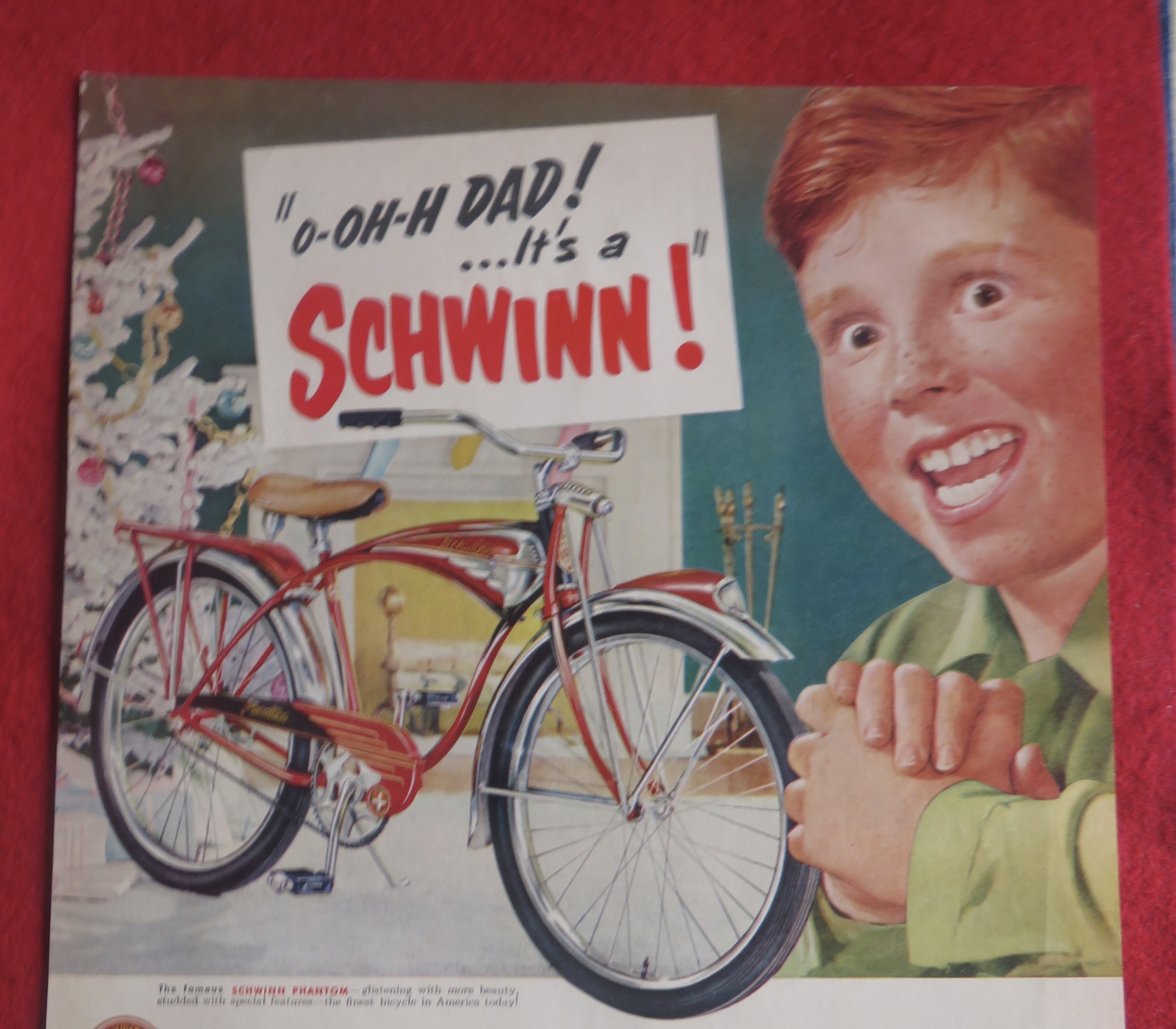 1951 Schwinn Bicycle with Boy Smiling