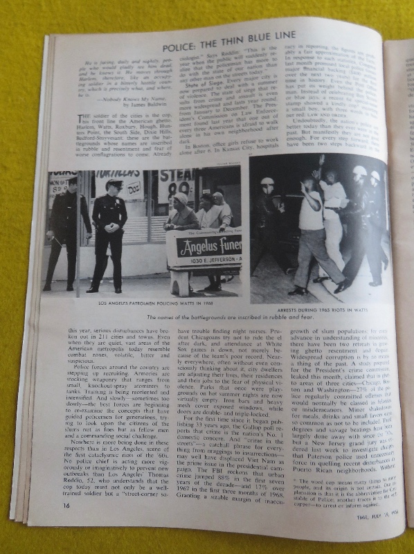 Time Magazine July 19, 1968 Los Angeles Chief Reddin