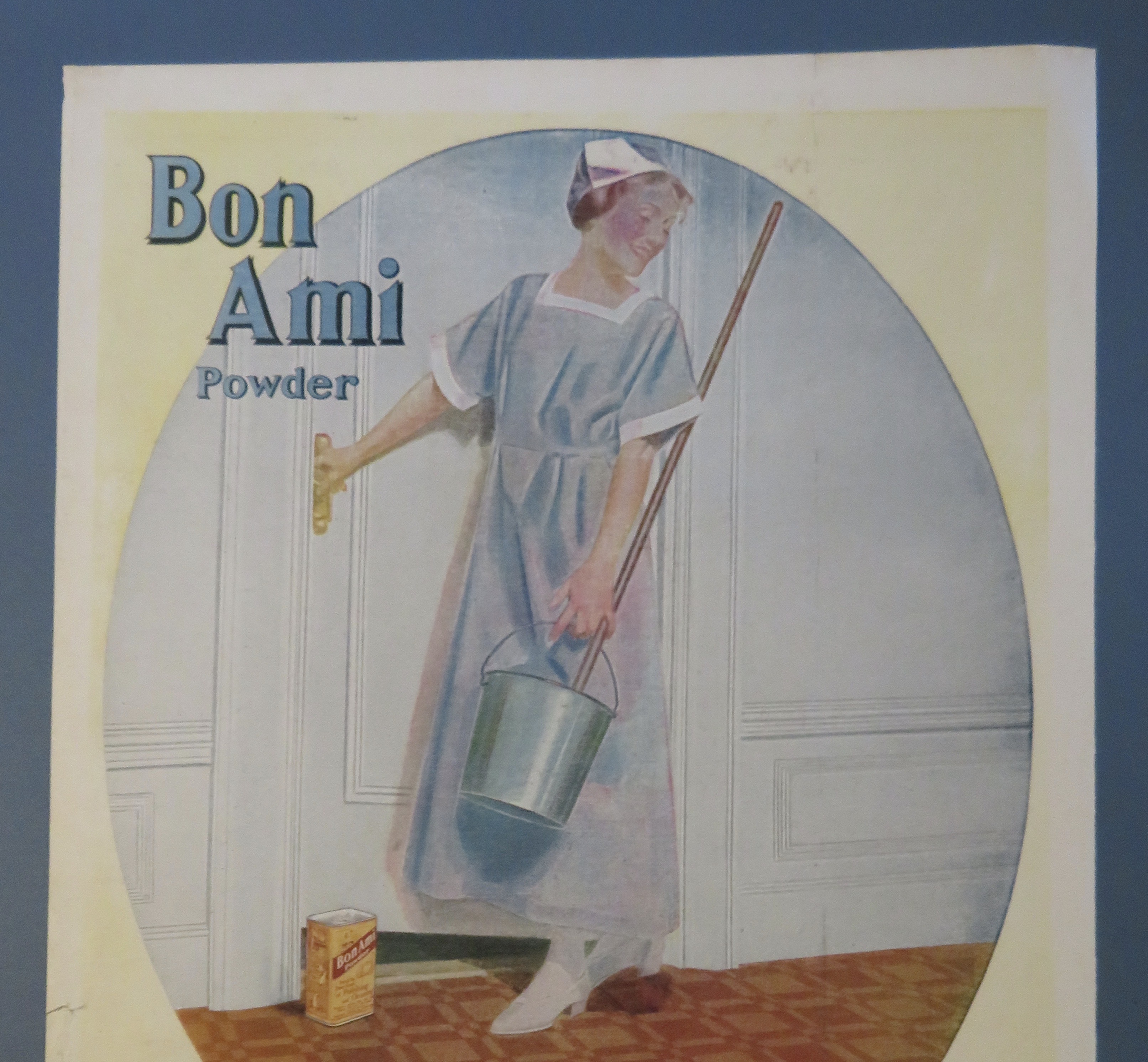 1920 Bon Ami Powder with Woman Carrying Bucket & Mop