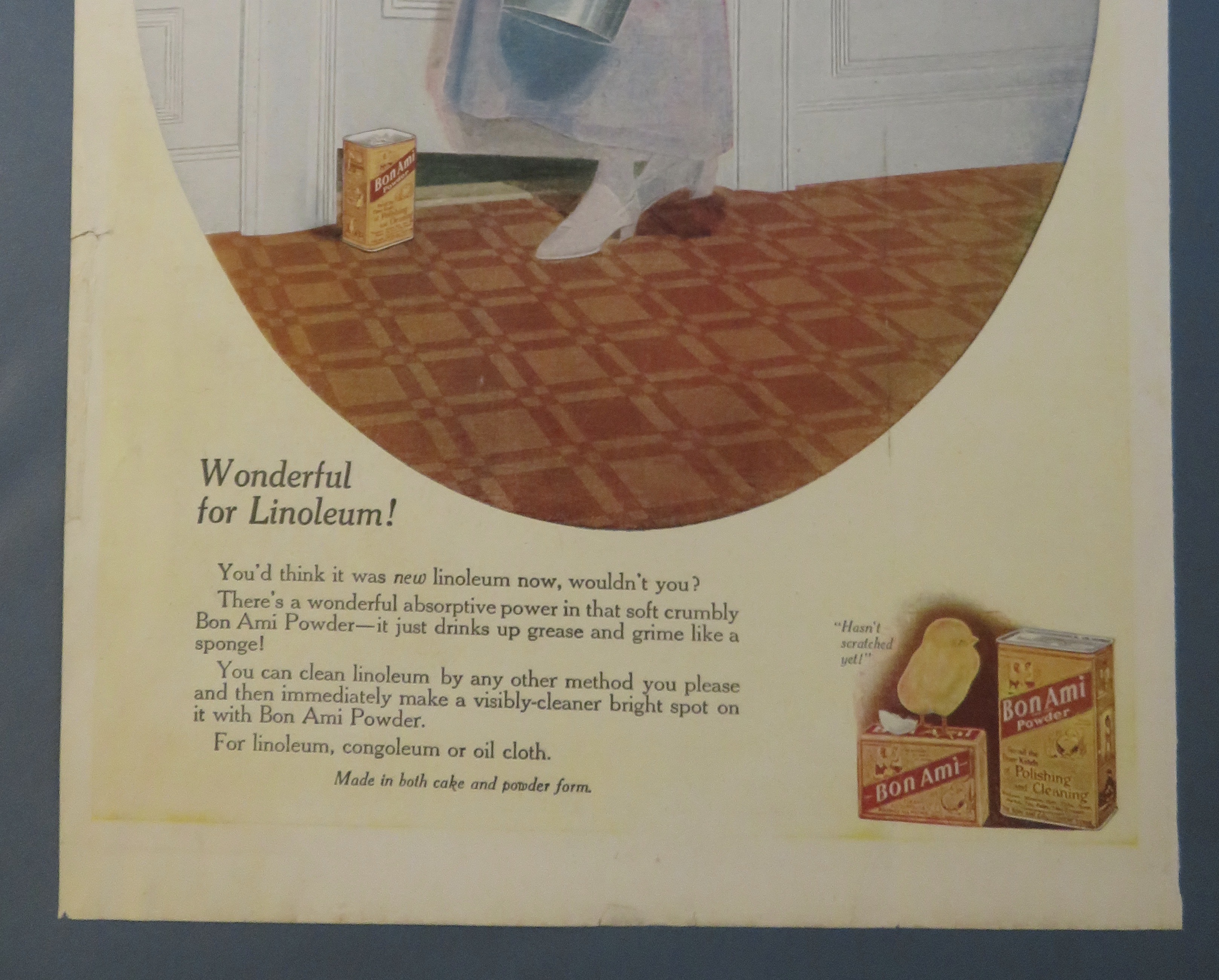 1920 Bon Ami Powder with Woman Carrying Bucket & Mop