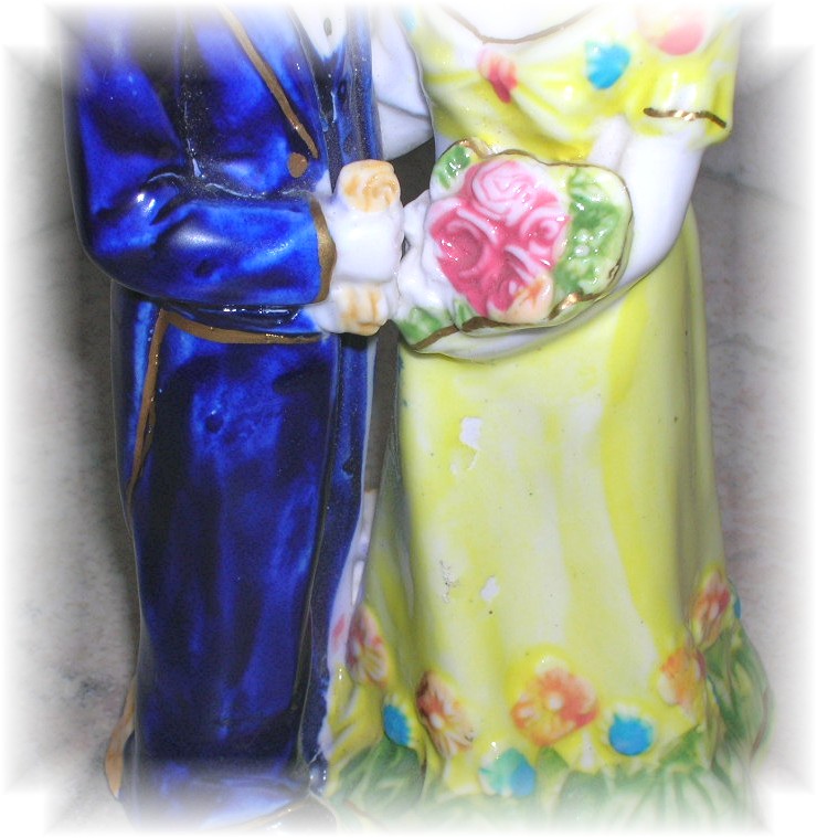Vintage Porcelain Bride And Groom........