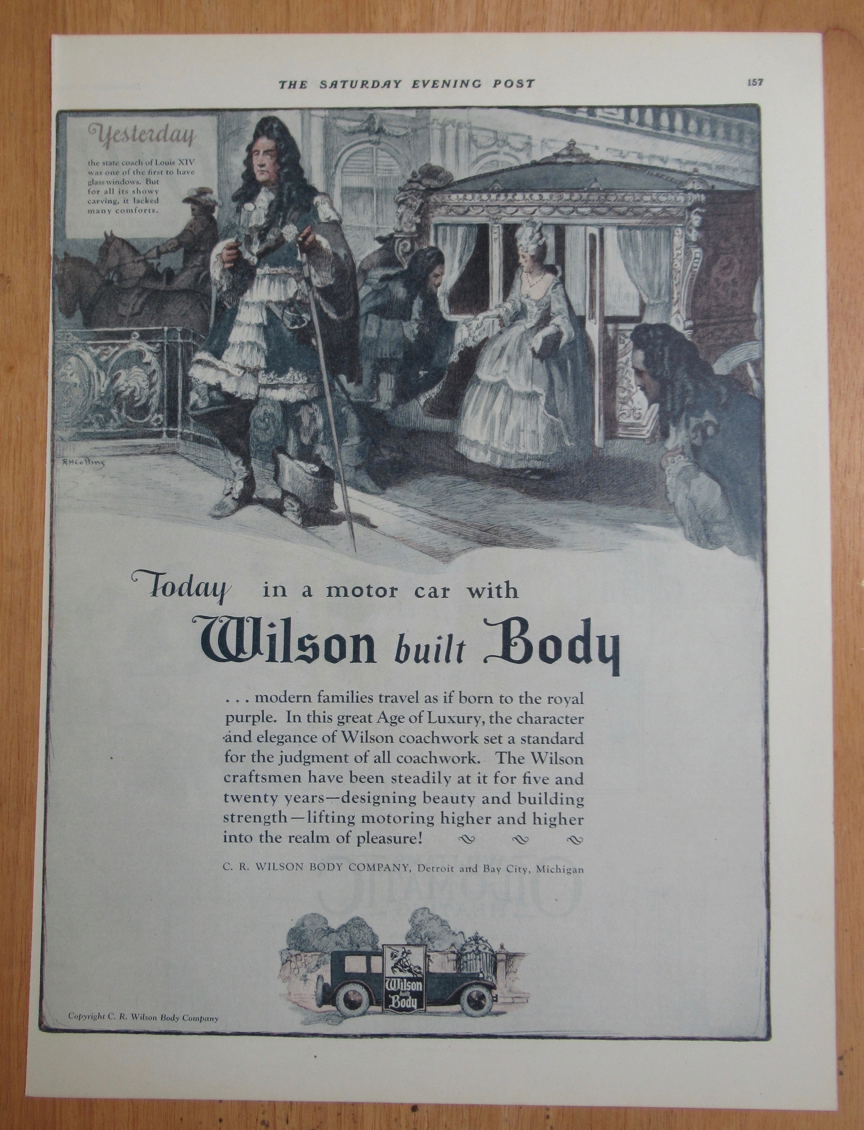 1924 Wilson Body Company with Woman & Carriage