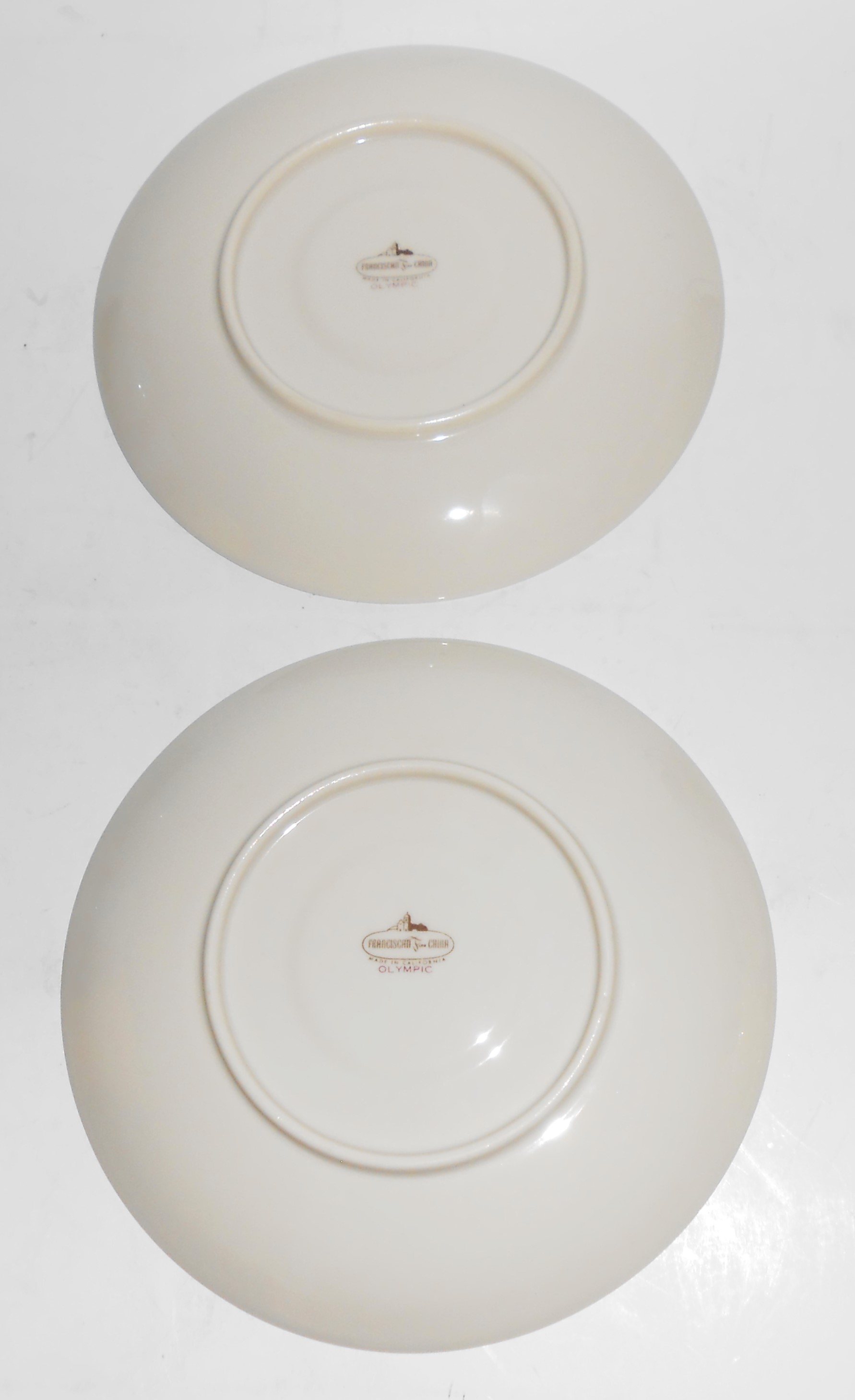 Franciscan Pottery China Pair Olympic Saucers