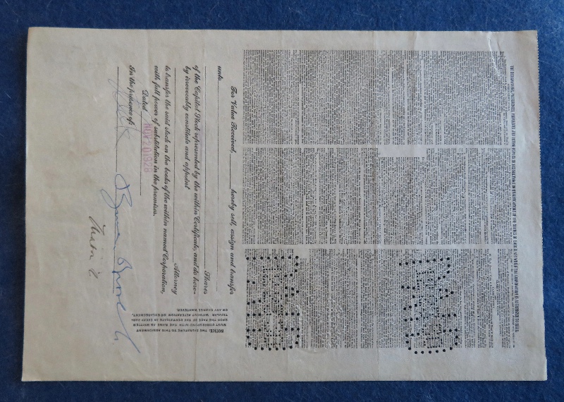 1928 Schine Chain Theatres, Inc Stock Certificate