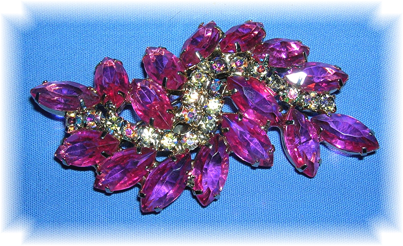 Bubble Gum Pink Borealis Crystal Brooch....